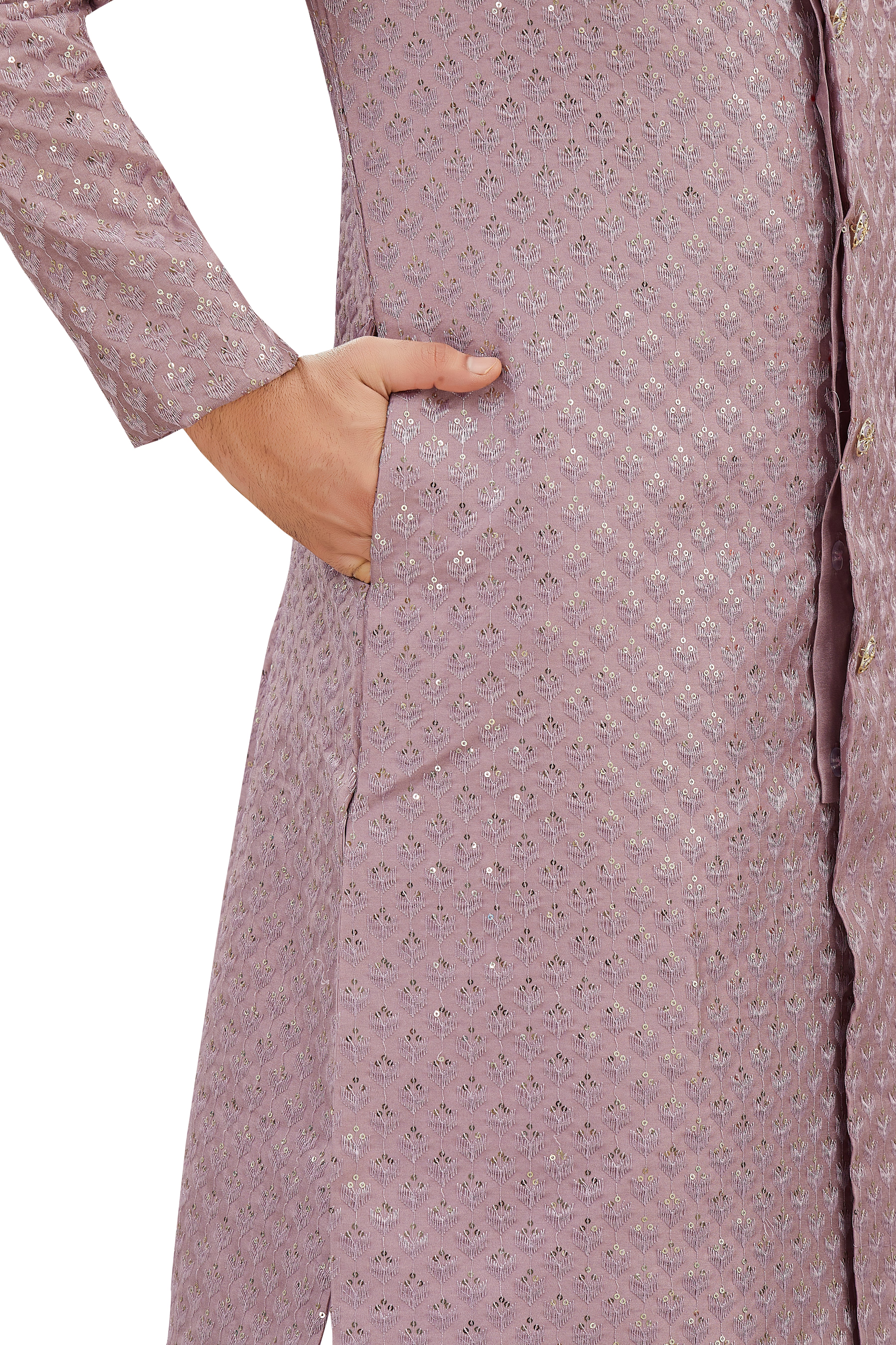 Mens Tiki Resham Embroidered Work Kurta Set