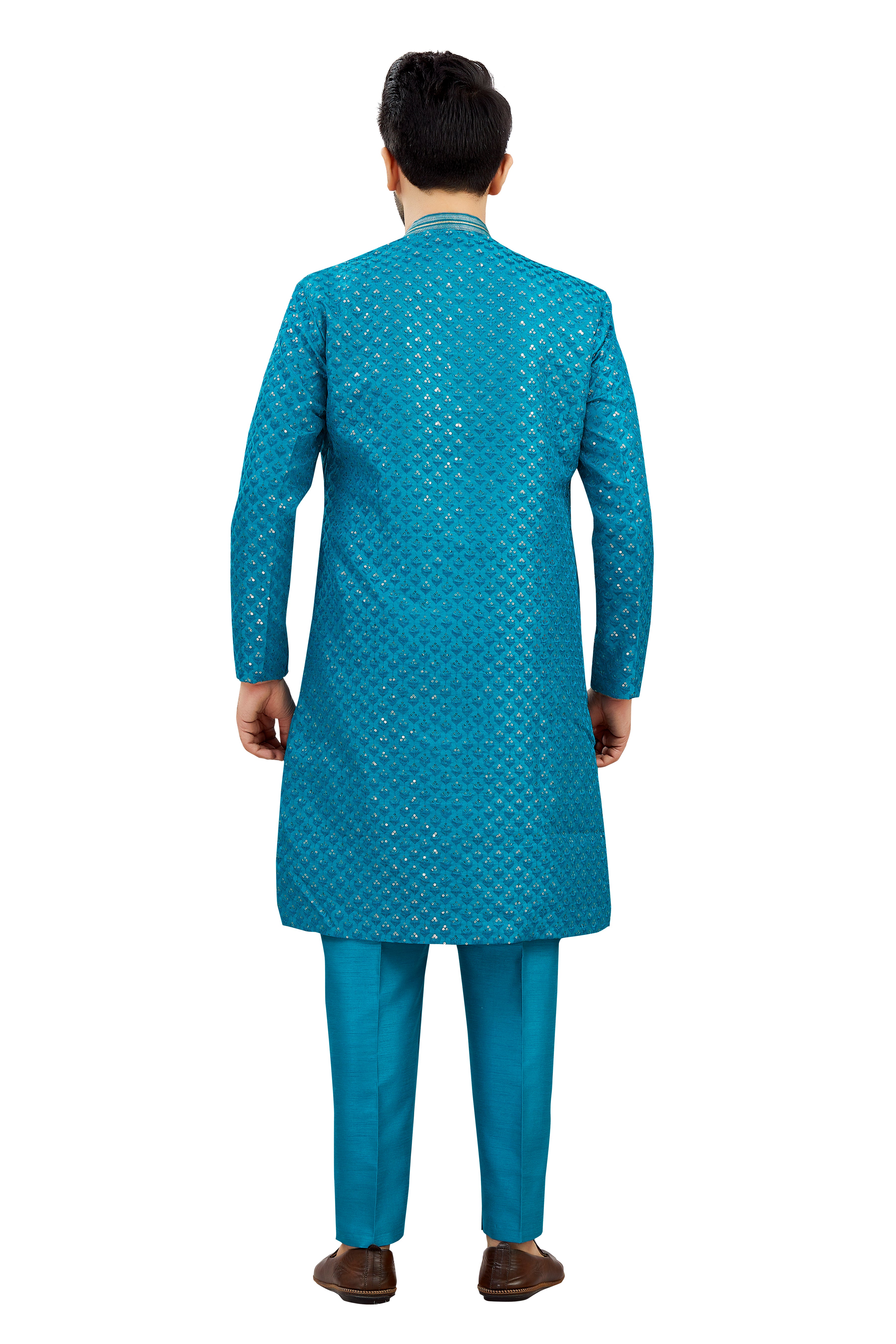 Mens Tiki Resham Embroidered Work Kurta Set