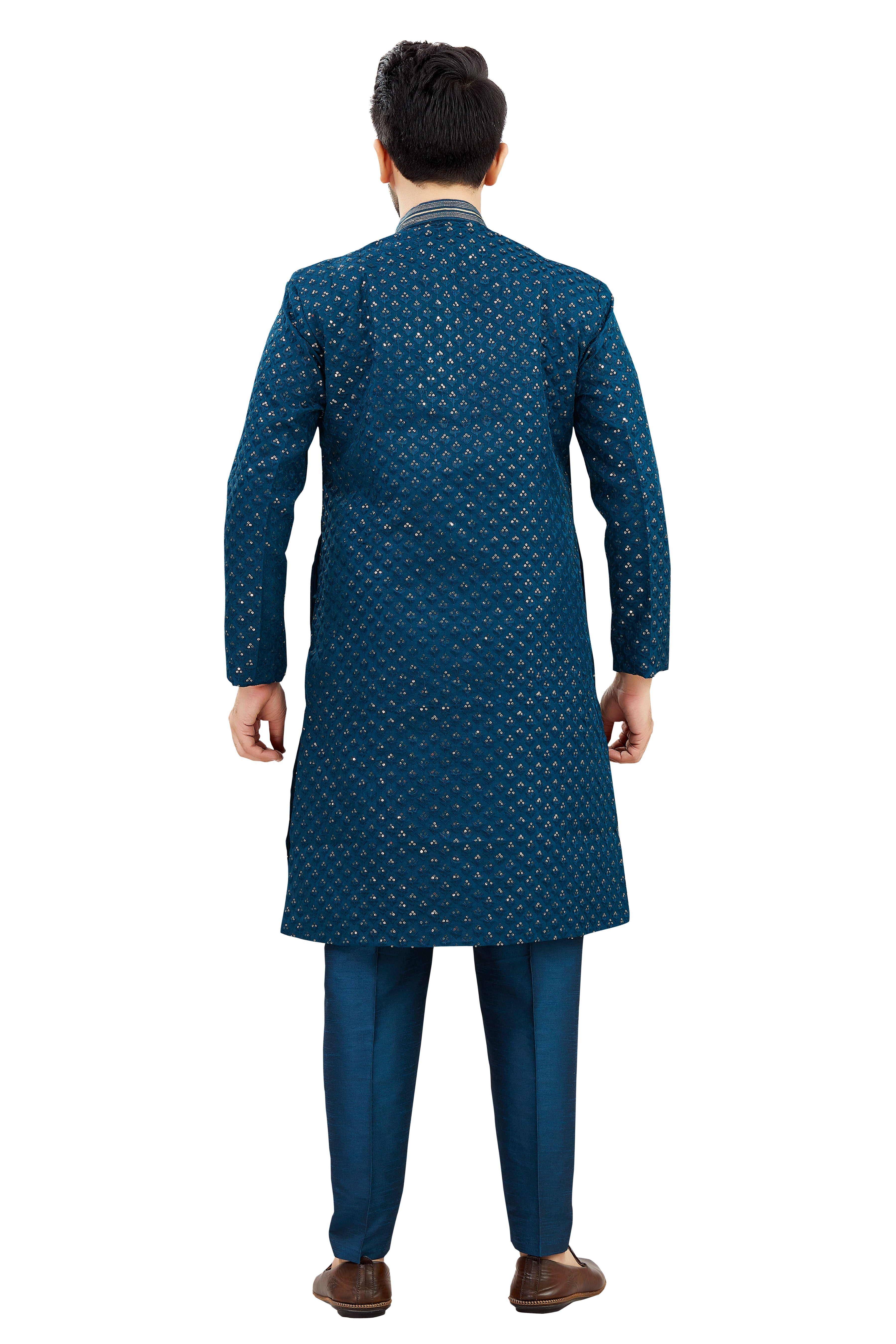 Mens Tiki Resham Embroidered Work Kurta Set