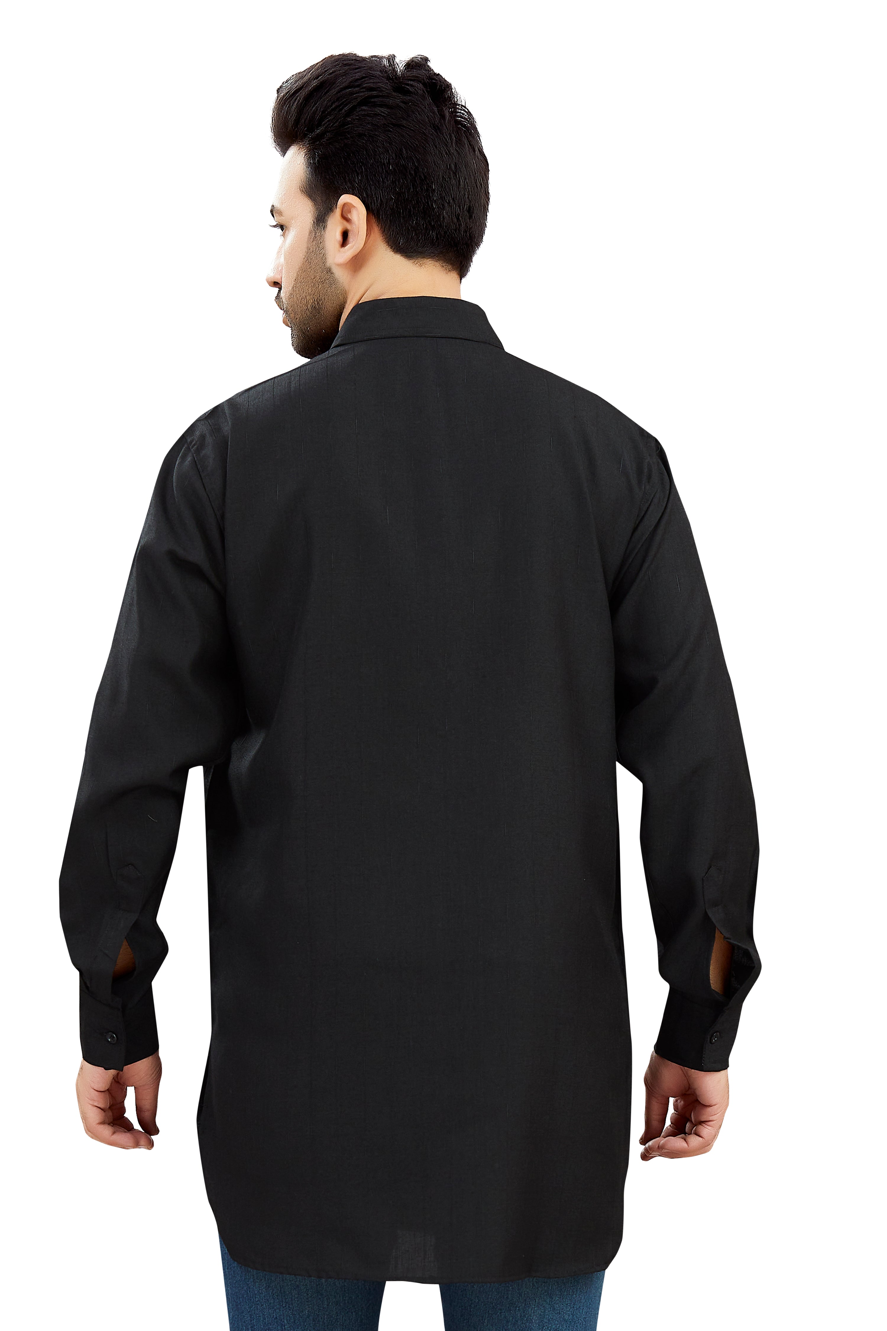 Mens Cotton Silk Plain Kurta - Roop Darshan