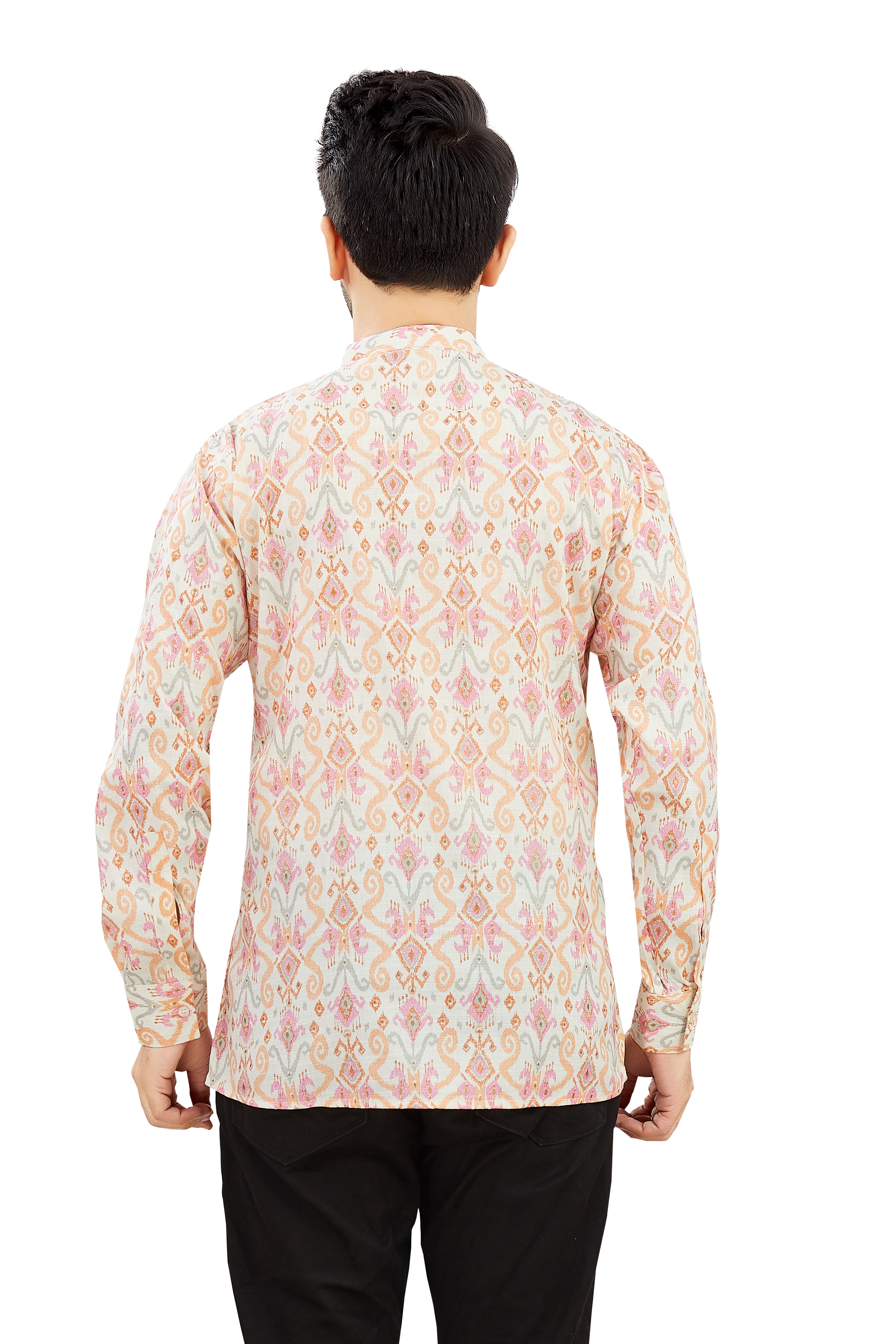 Mens Silk Printed Kurta
