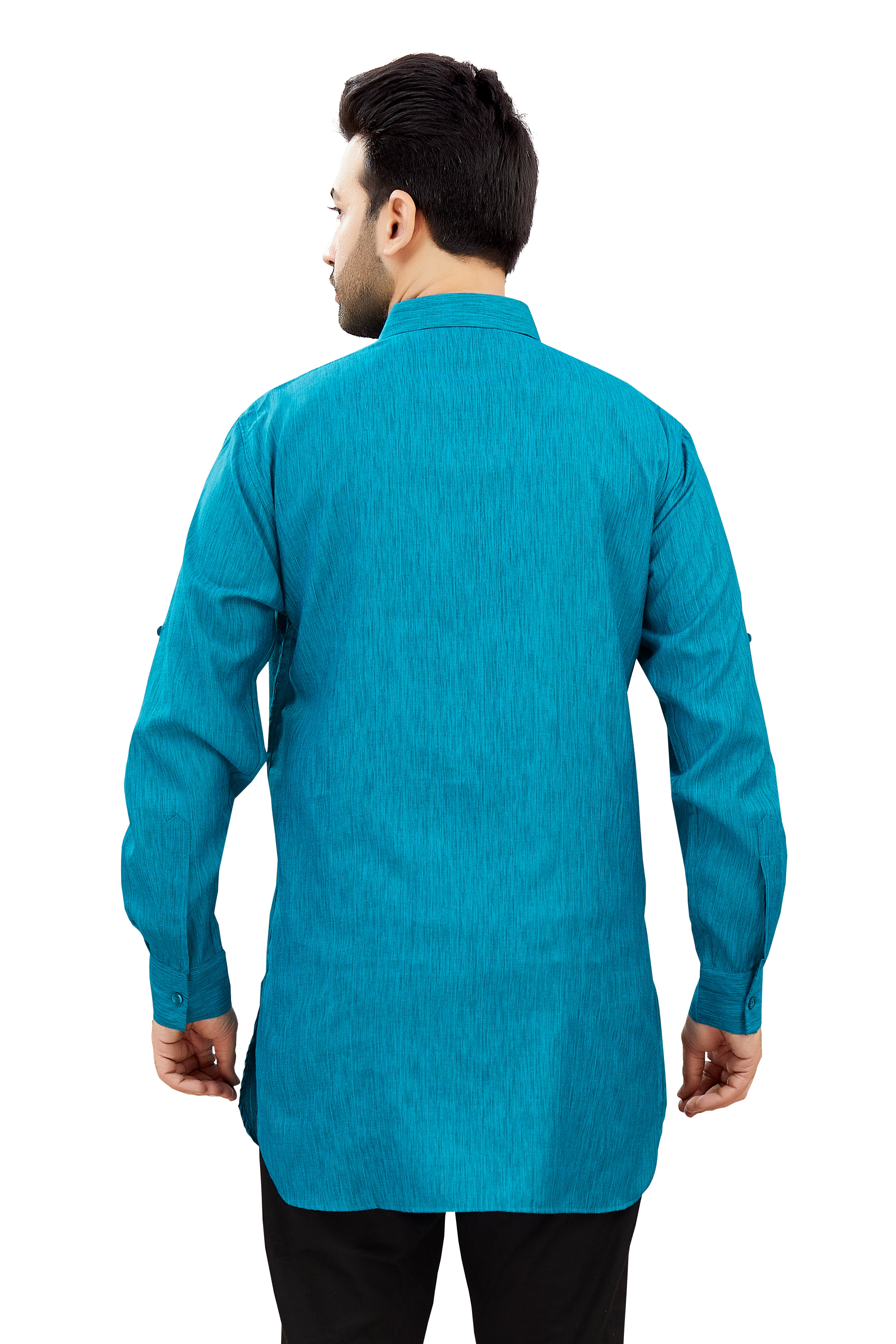 Mens Cotton Silk Plain Kurta - Roop Darshan