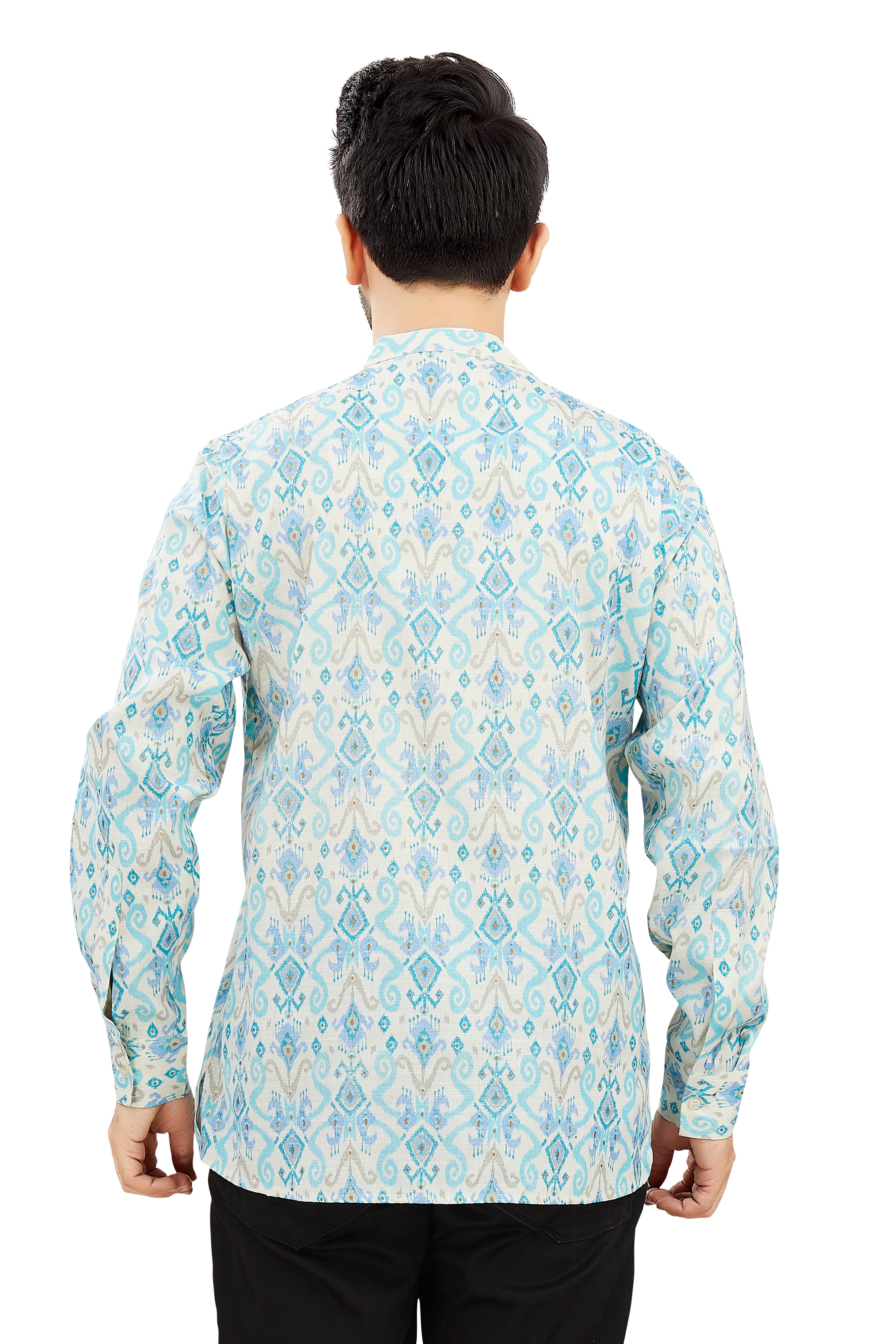 Mens Silk Printed Kurta