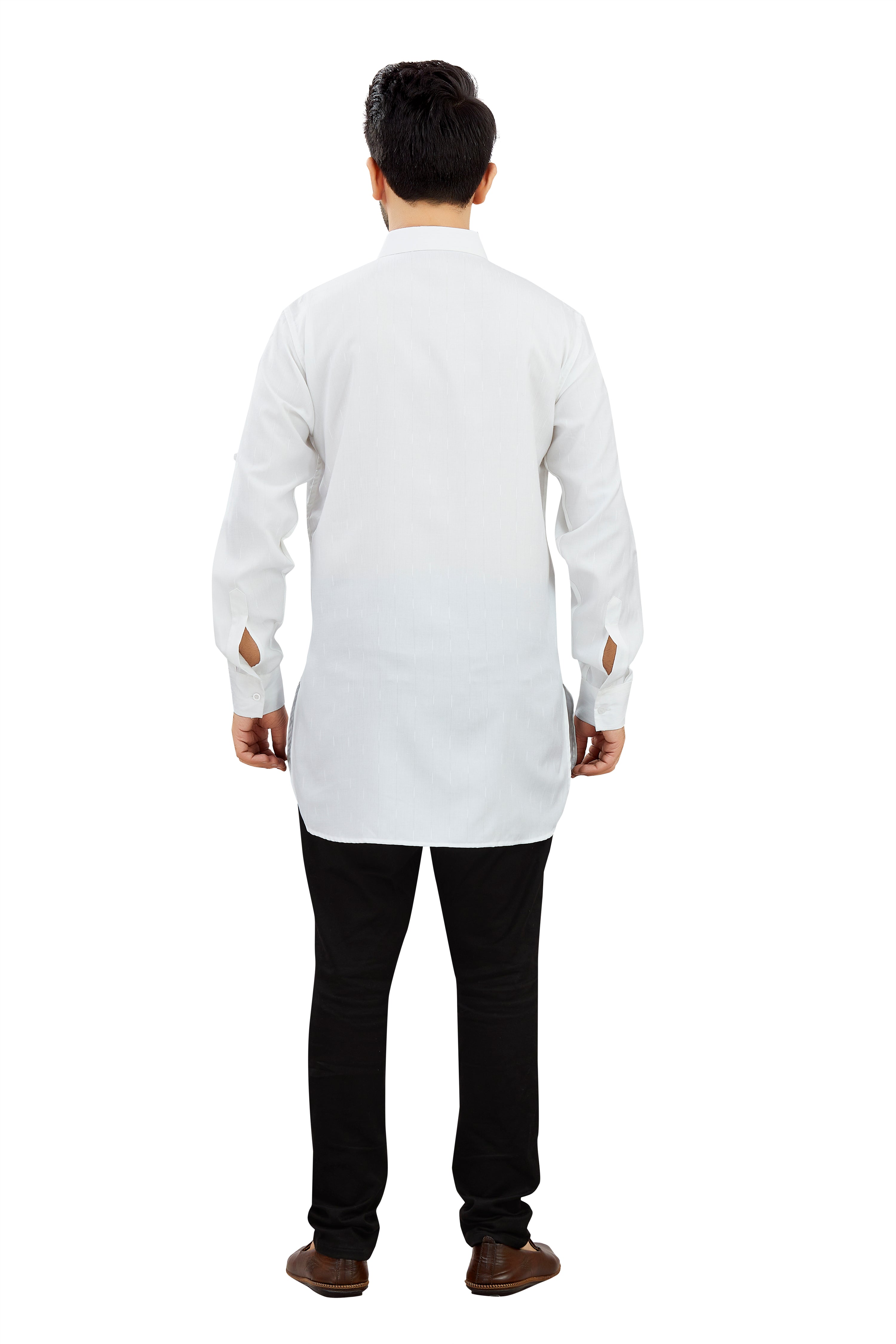 Mens Cotton Silk Plain Kurta - Roop Darshan