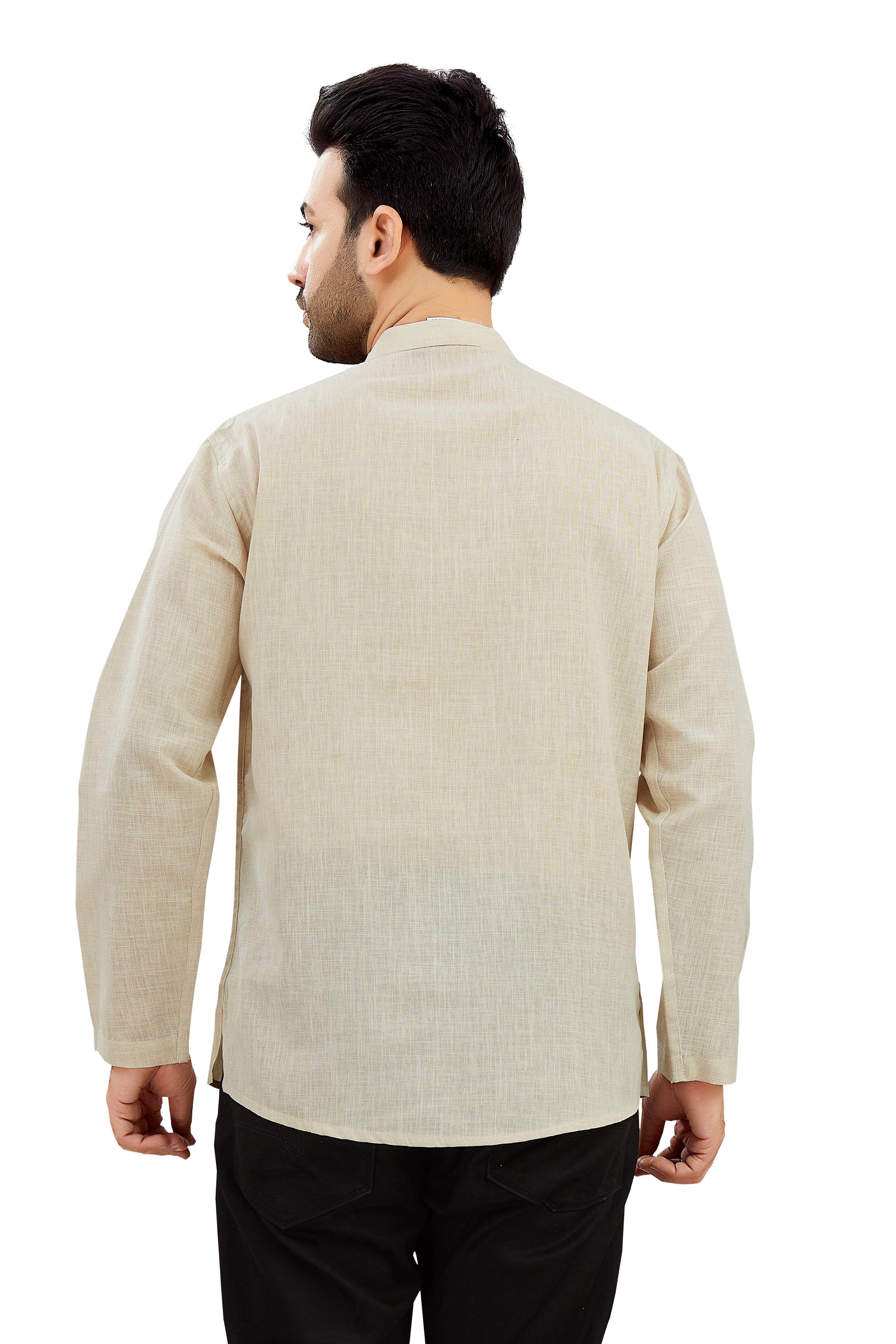 Mens Linen Resham Work Kurti - Roop Darshan