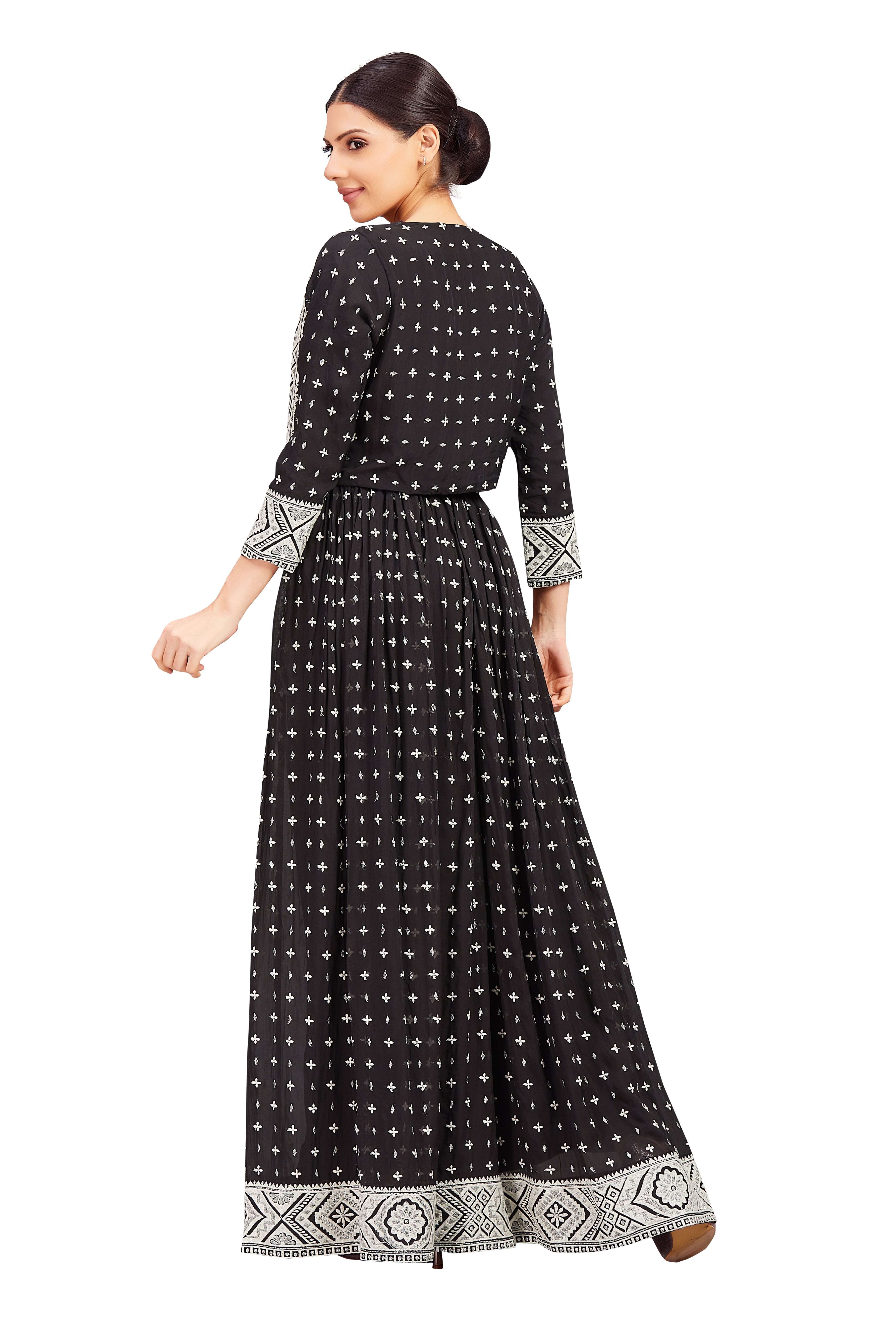 Nataliya Crop Top Palazzo Suit With Jacket - Roop Darshan