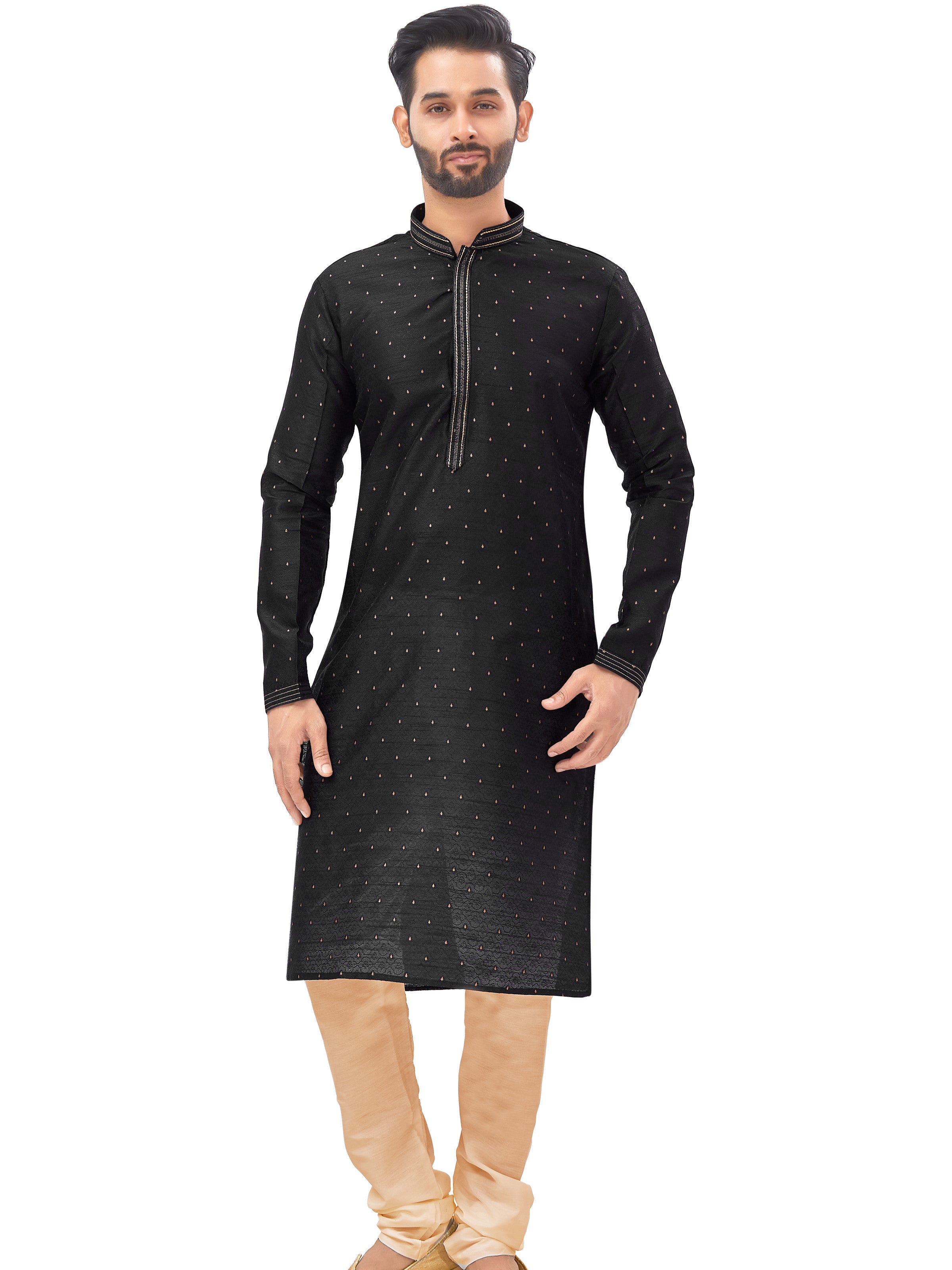 Mens Plain Silk Kurta Set - Roop Darshan