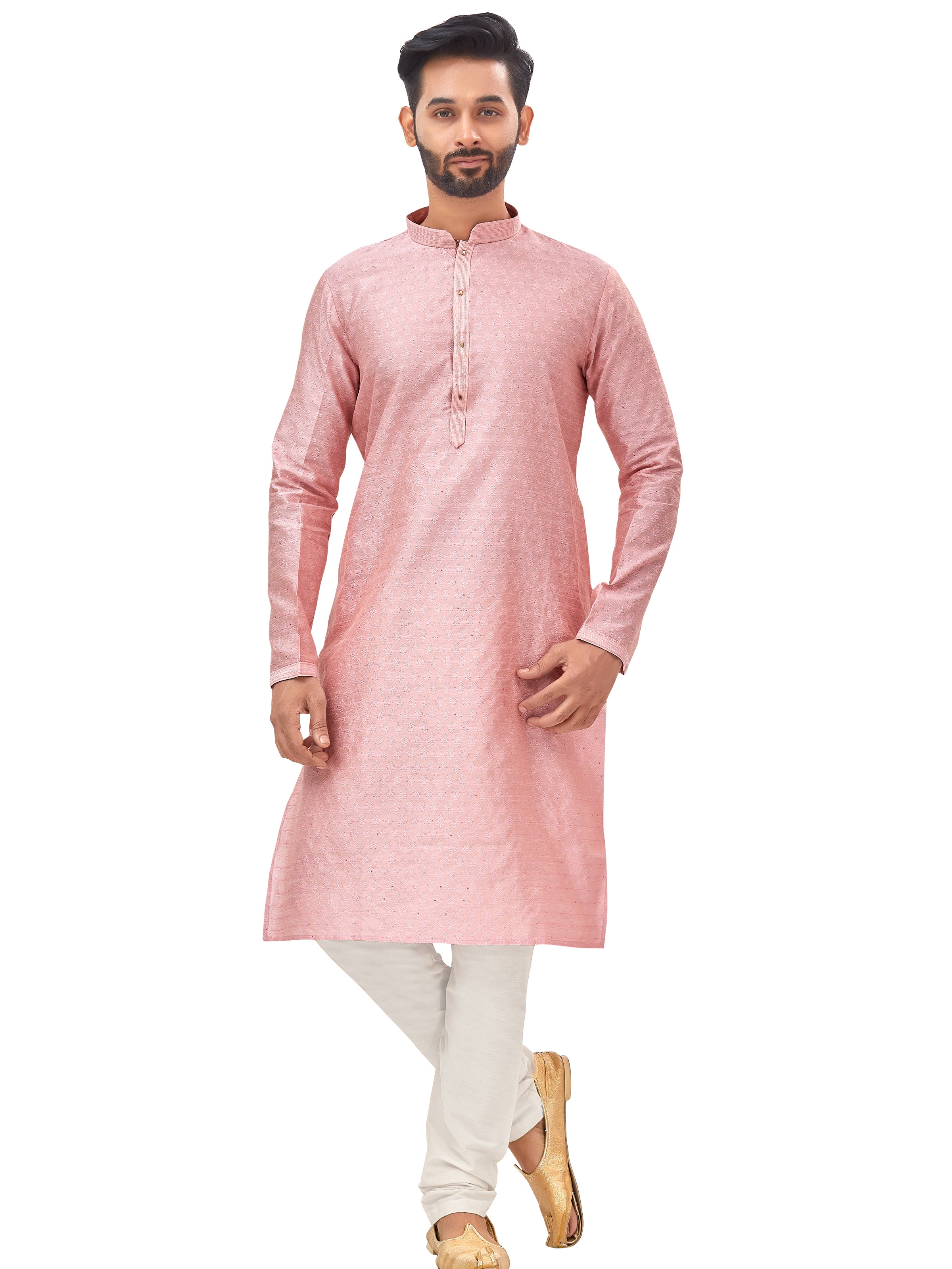 Mens Plain Silk Kurta Set - Roop Darshan