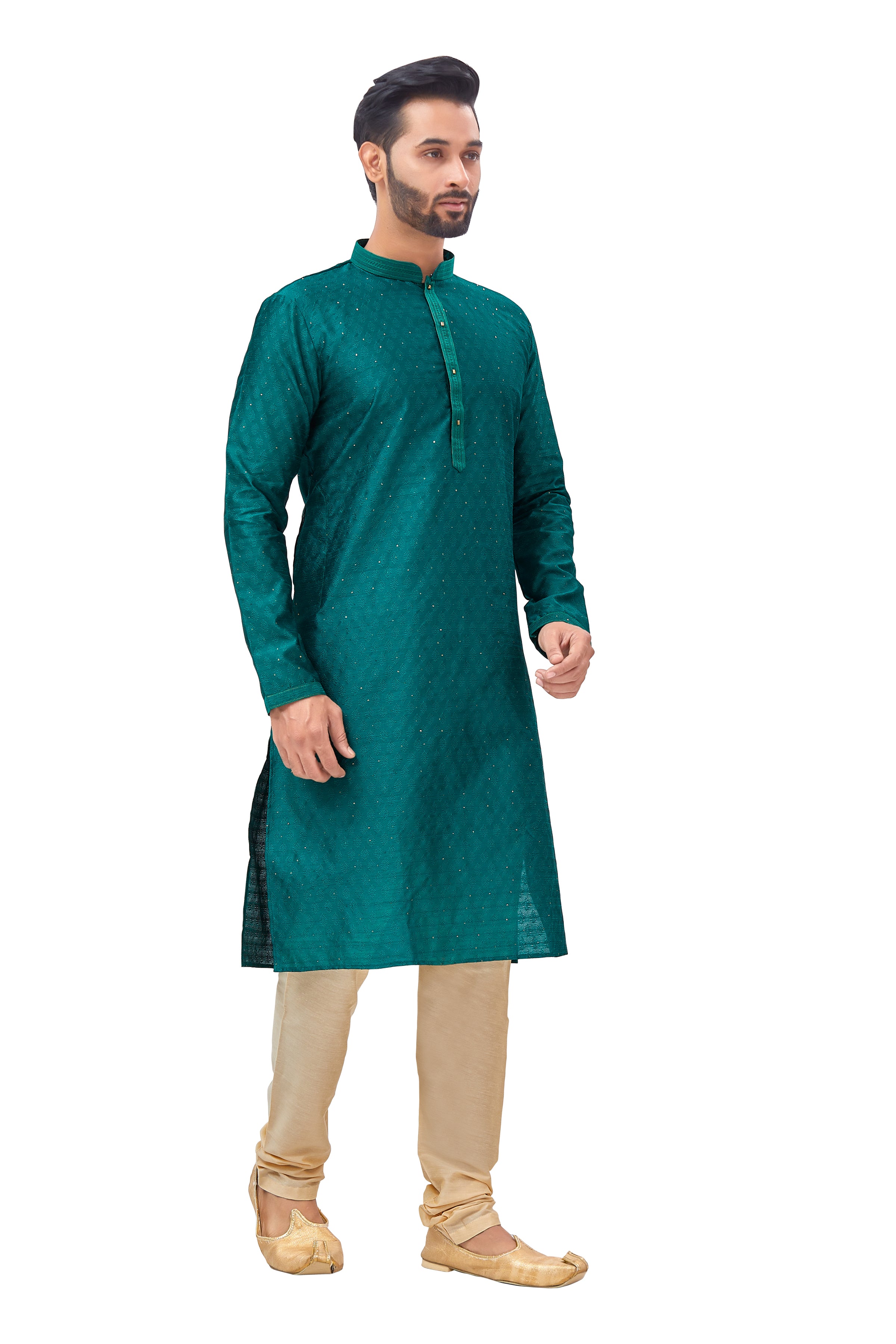 Mens Plain Silk Kurta Set - Roop Darshan