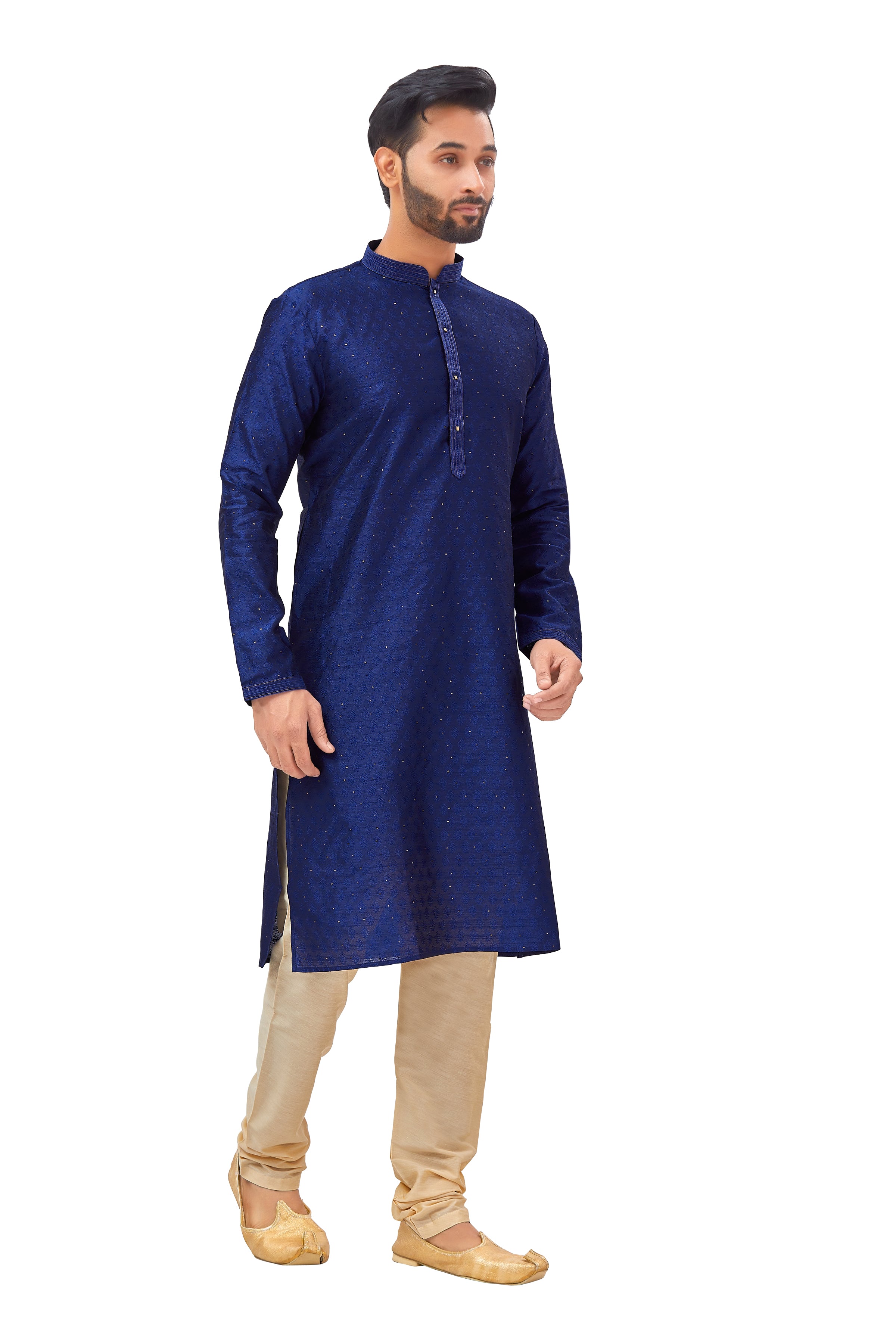 Mens Plain Silk Kurta Set - Roop Darshan