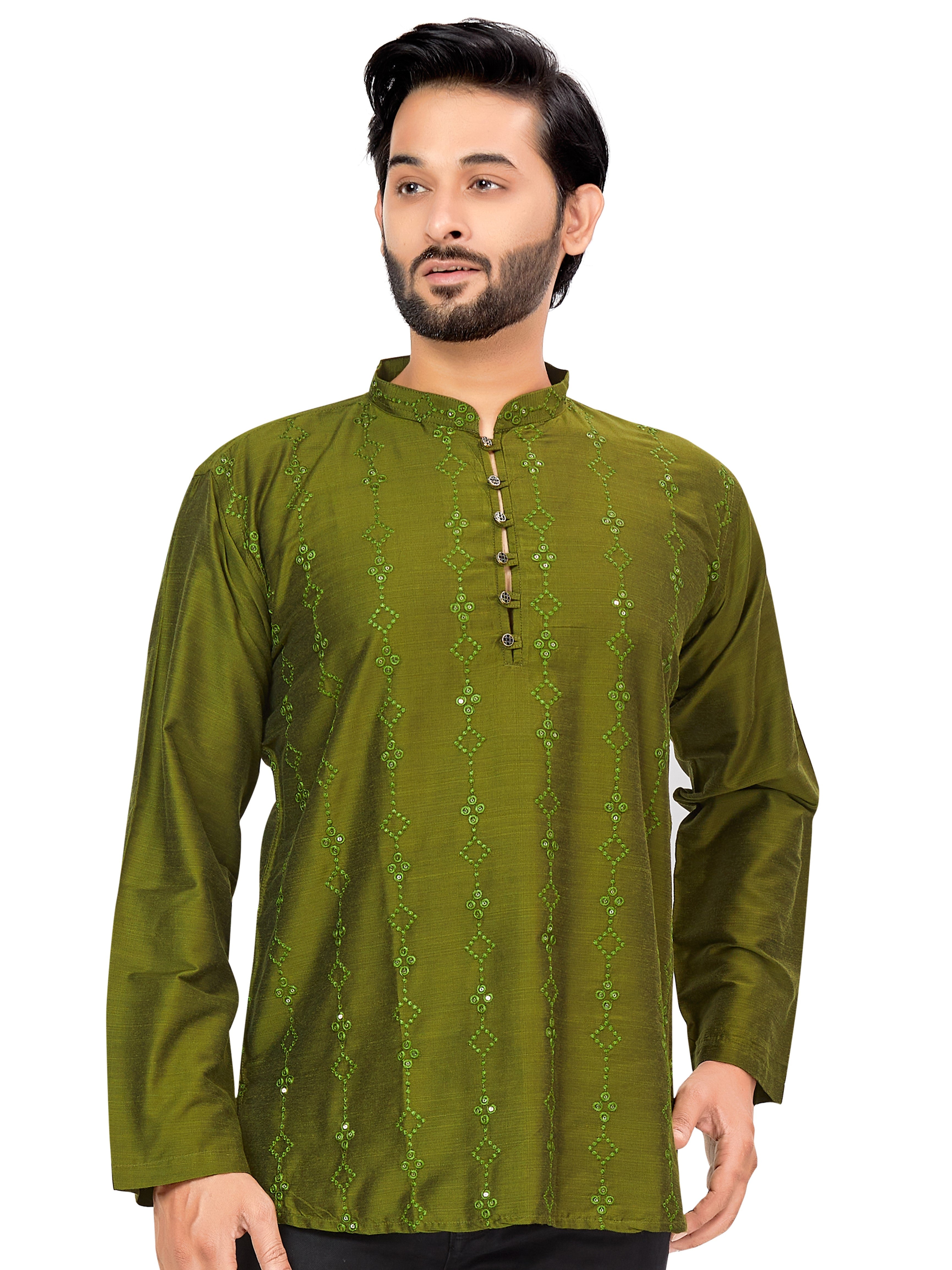 Mens Resham Embroidered Kurti - Roop Darshan