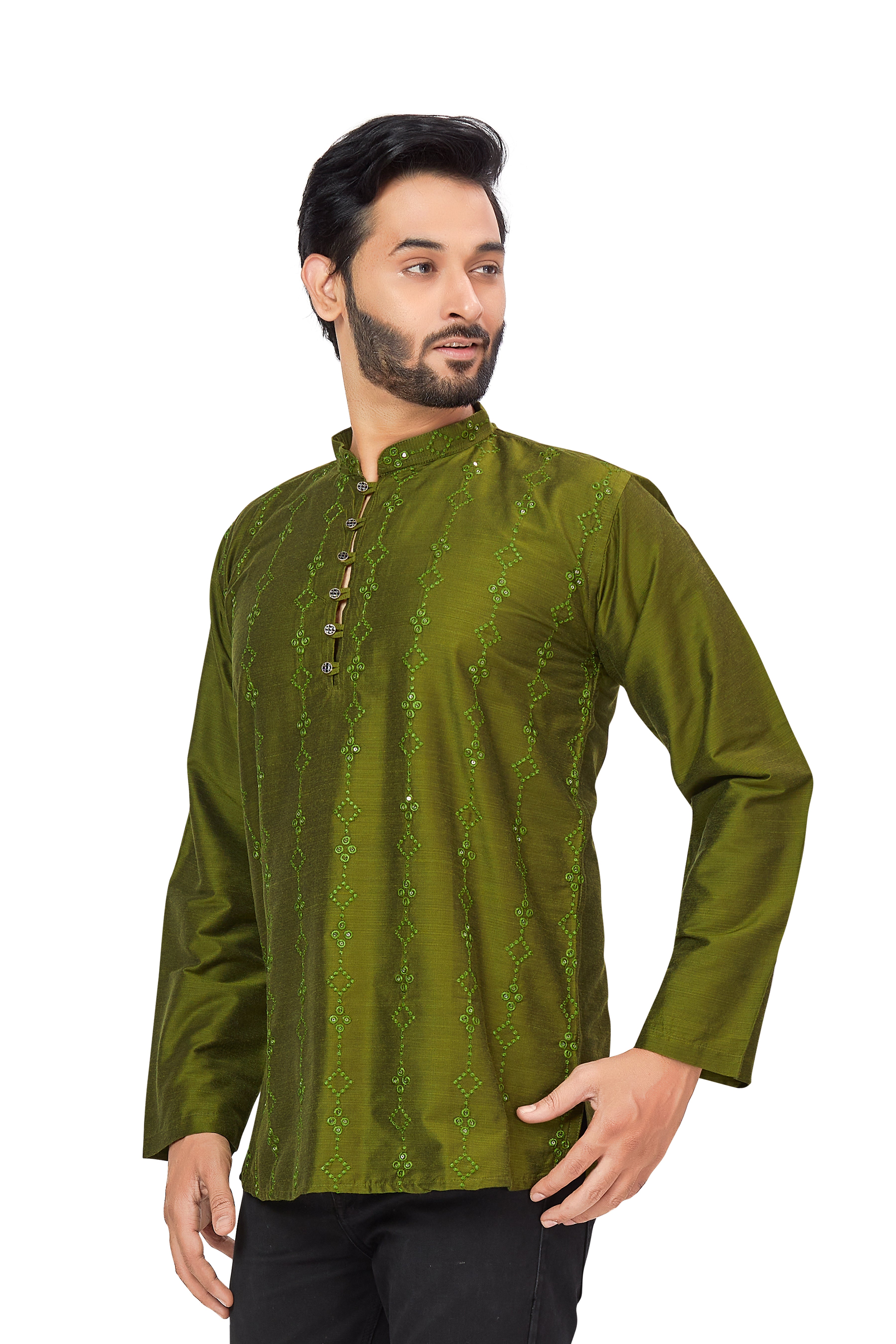 Mens Resham Embroidered Kurti - Roop Darshan