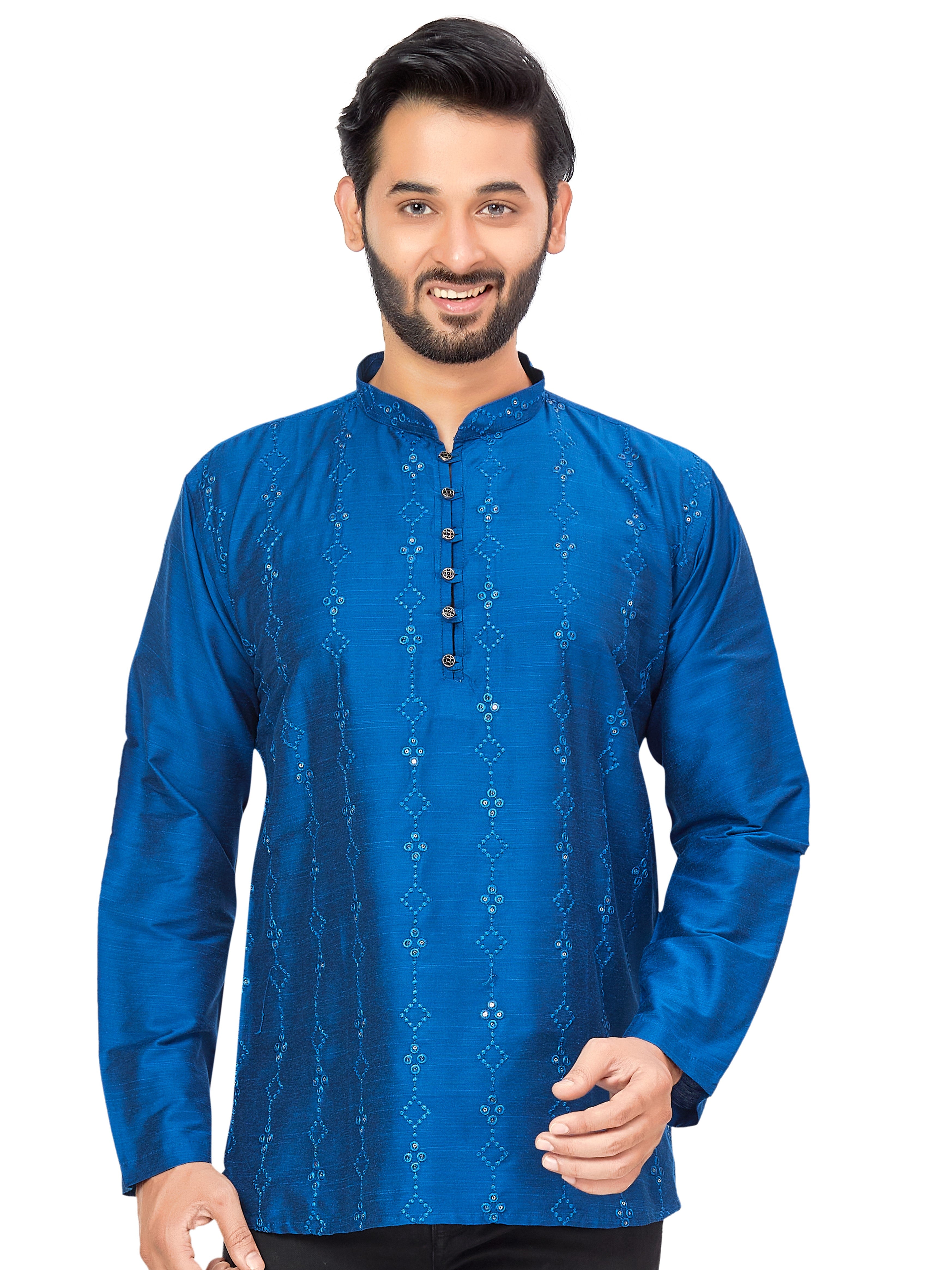 Mens Resham Embroidered Kurti - Roop Darshan