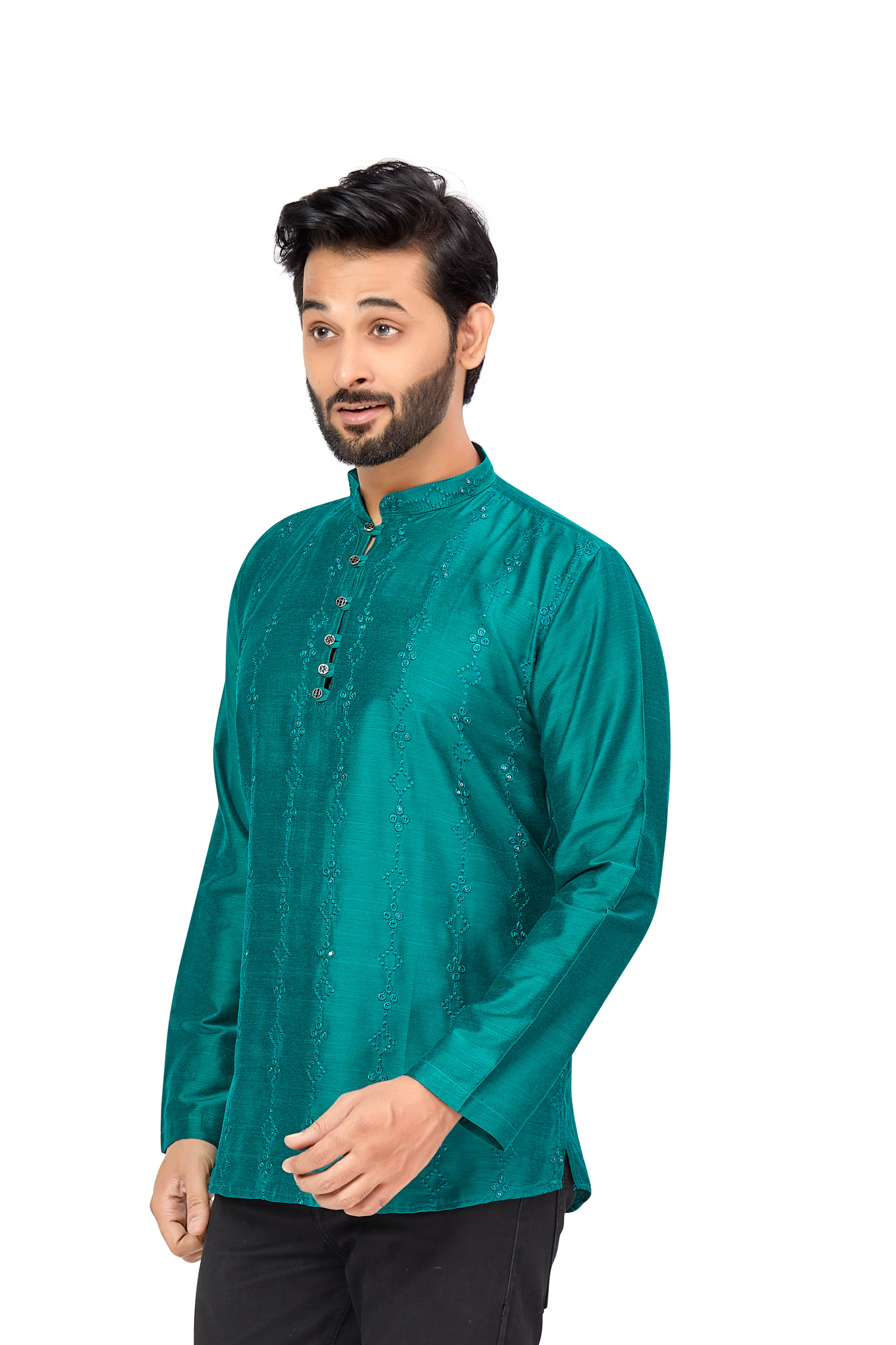 Mens Resham Embroidered Kurti - Roop Darshan