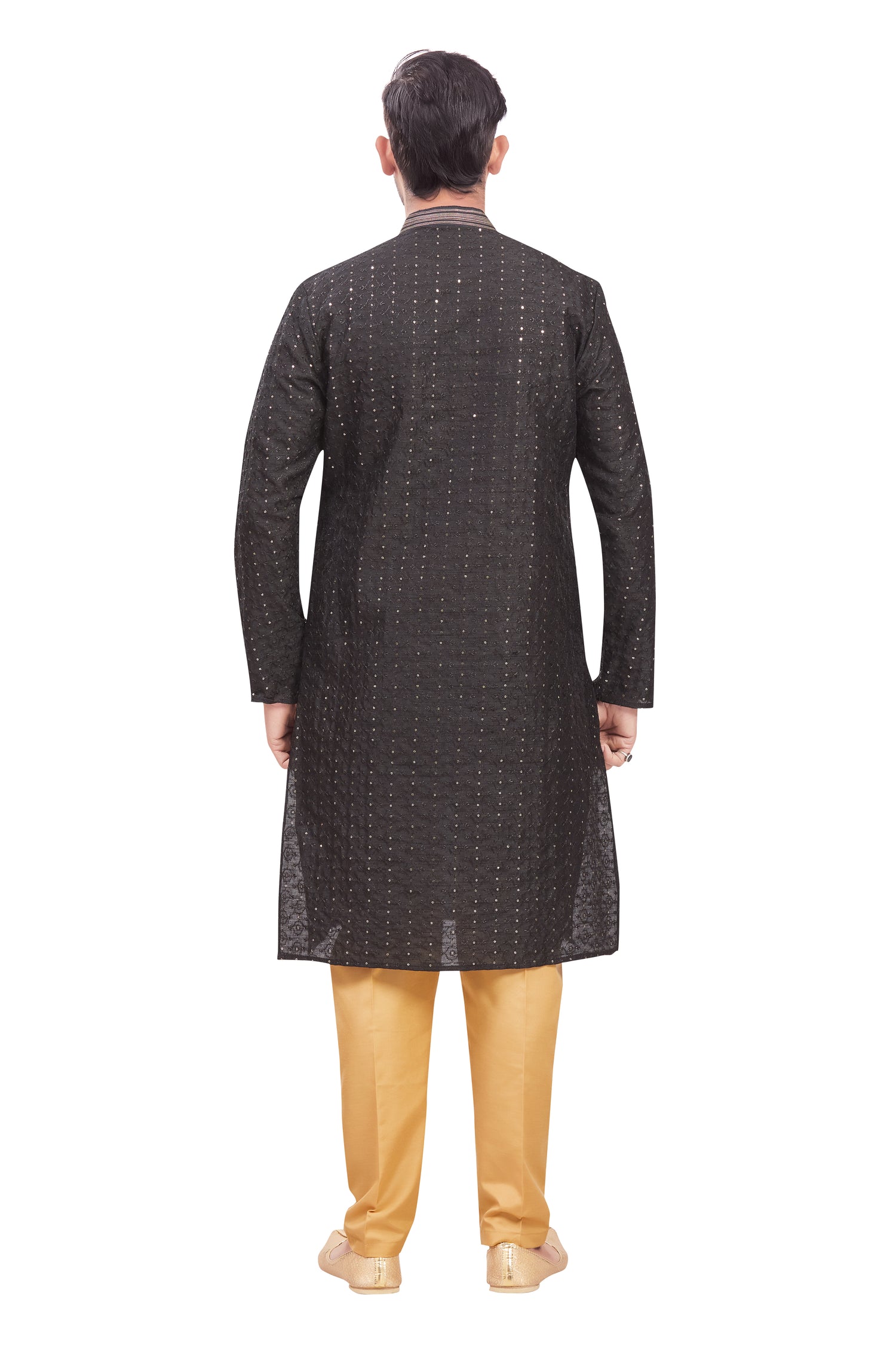 Mens Chickan-Kari Work Kurta Set - Roop Darshan