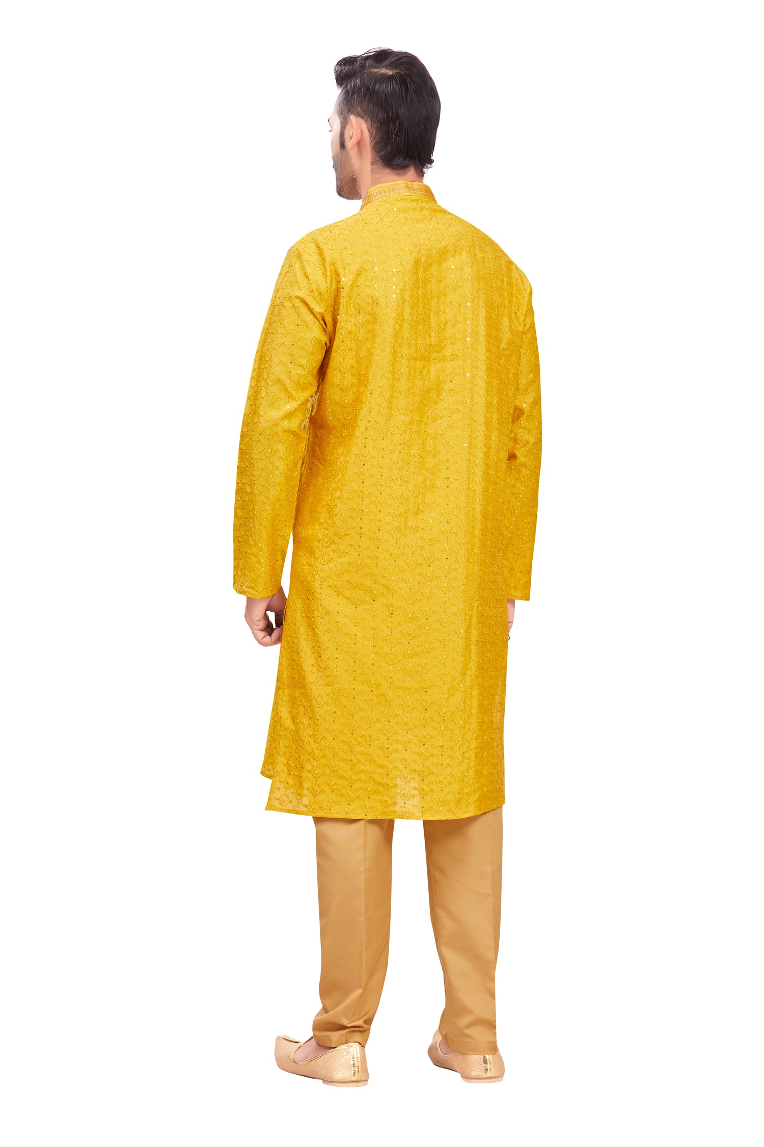 Mens Chickan-Kari Work Kurta Set - Roop Darshan