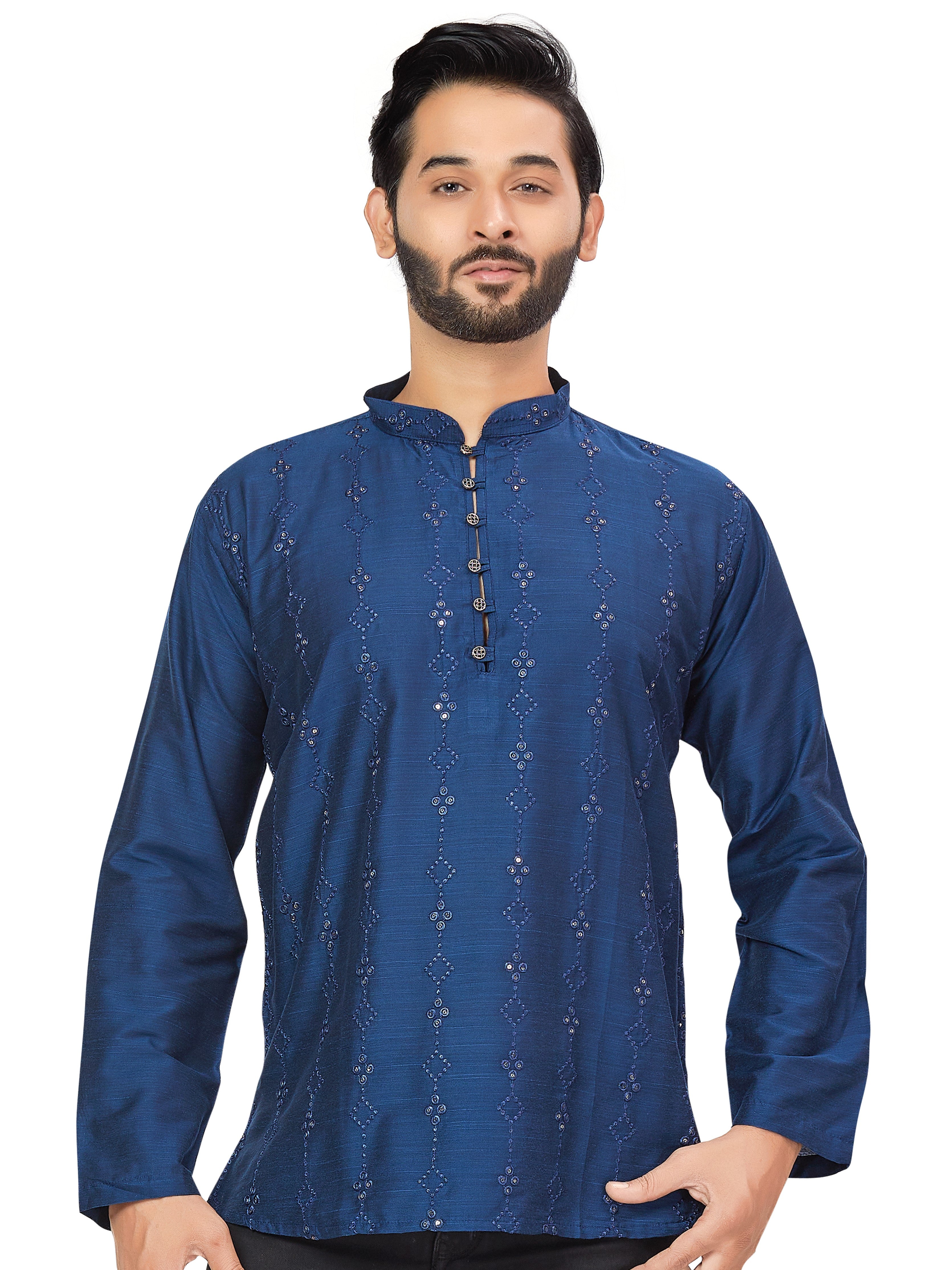 Mens Resham Embroidered Kurti - Roop Darshan