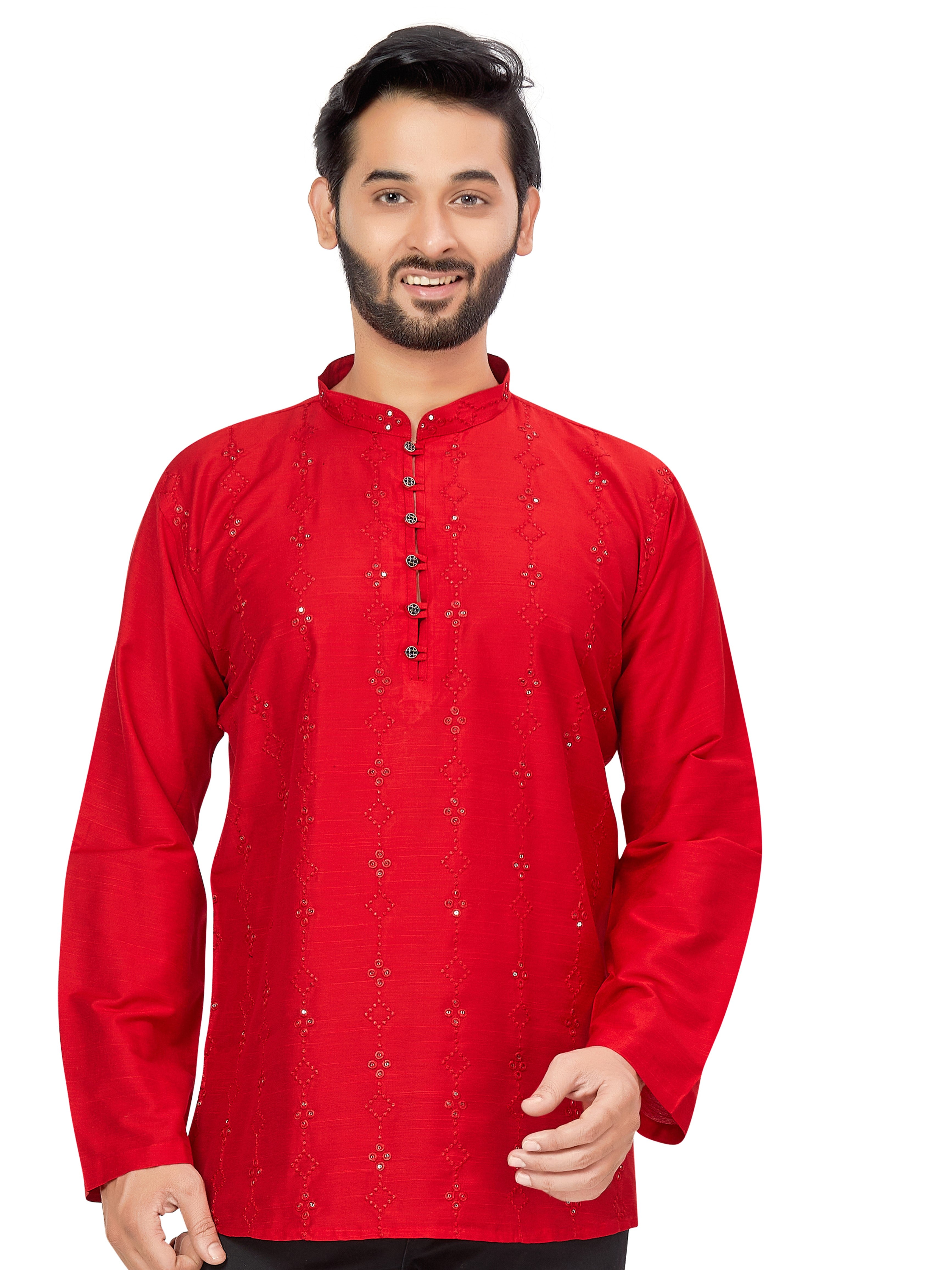 Mens Resham Embroidered Kurti - Roop Darshan