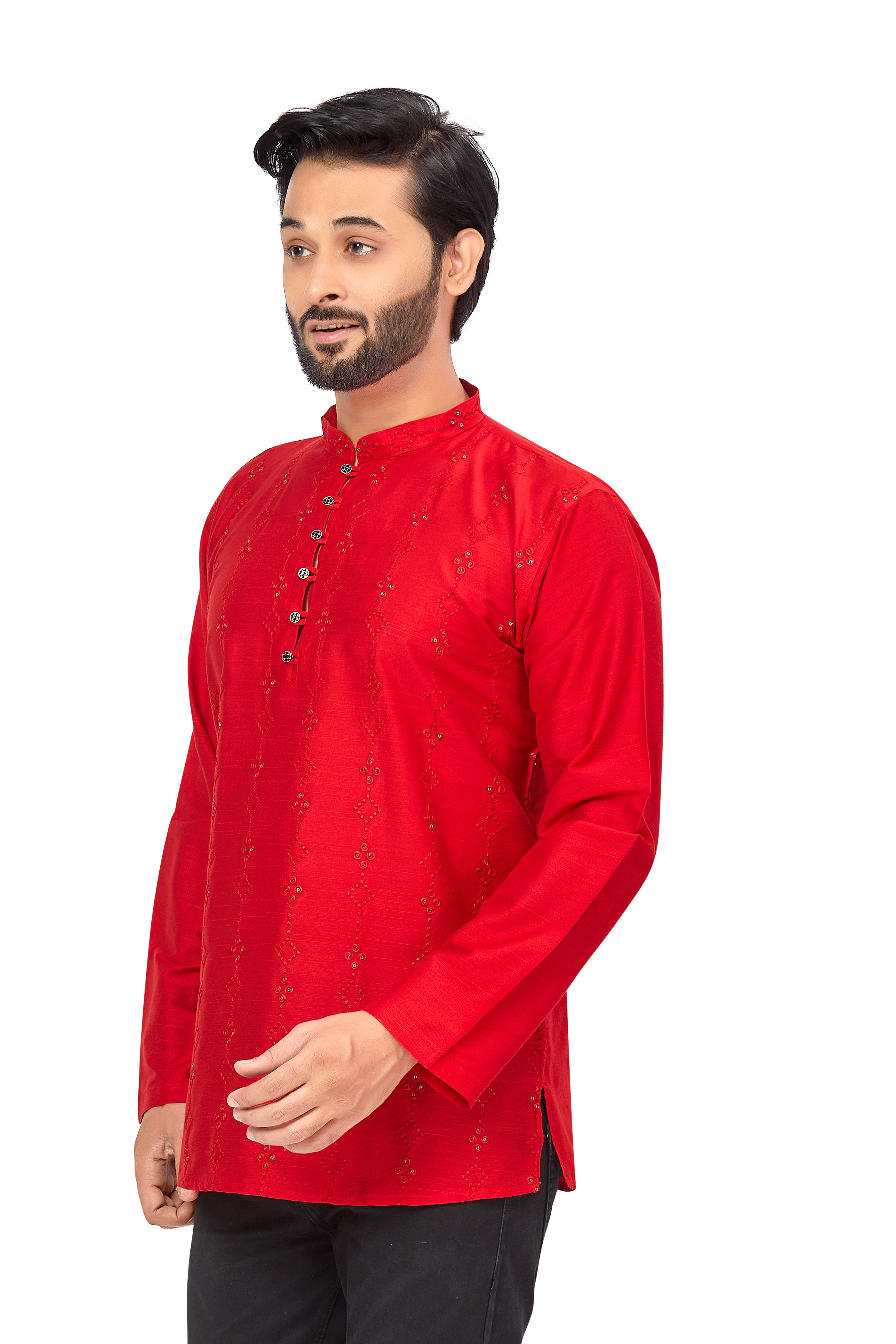 Mens Resham Embroidered Kurti - Roop Darshan