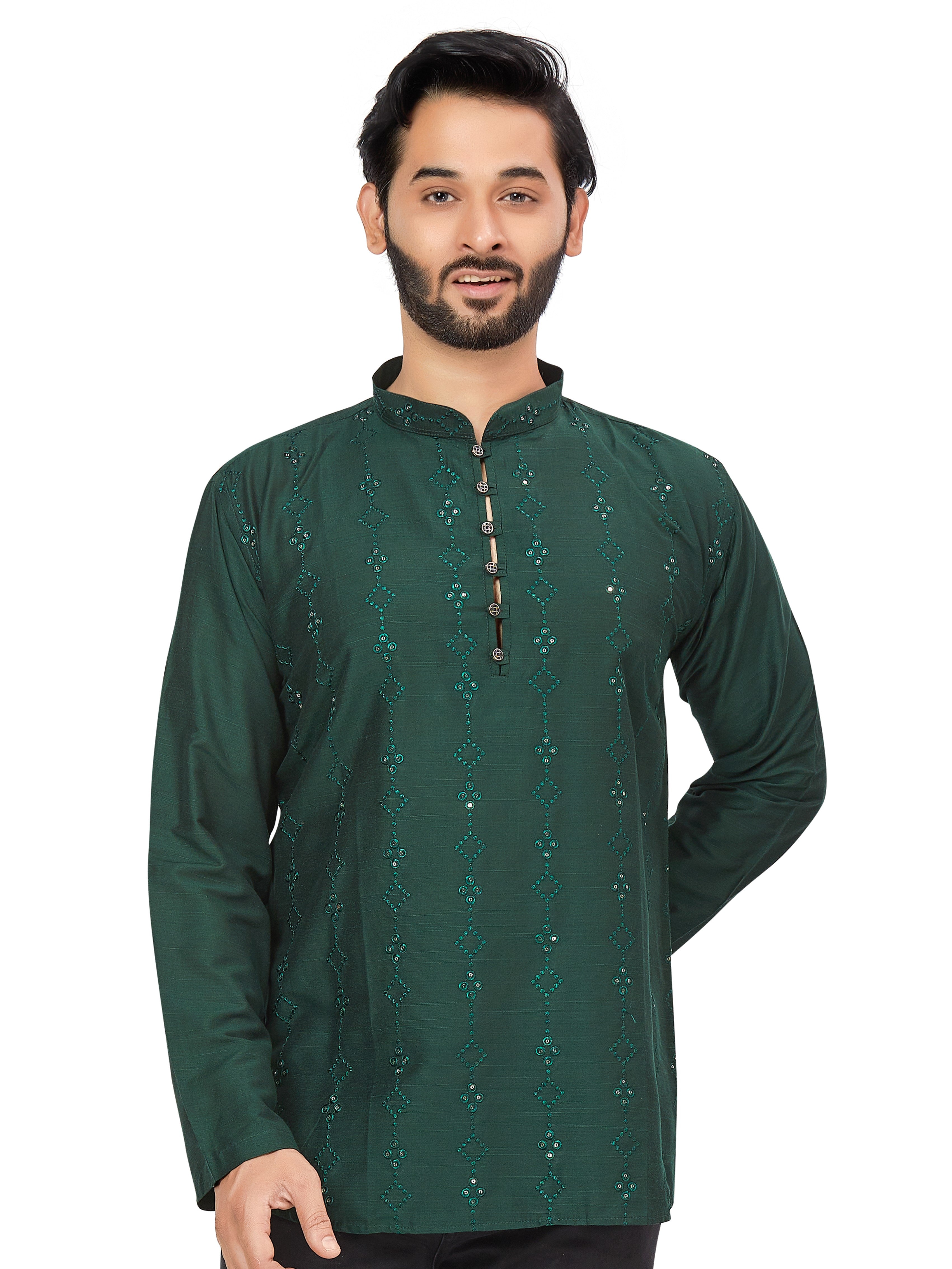 Mens Resham Embroidered Kurti - Roop Darshan