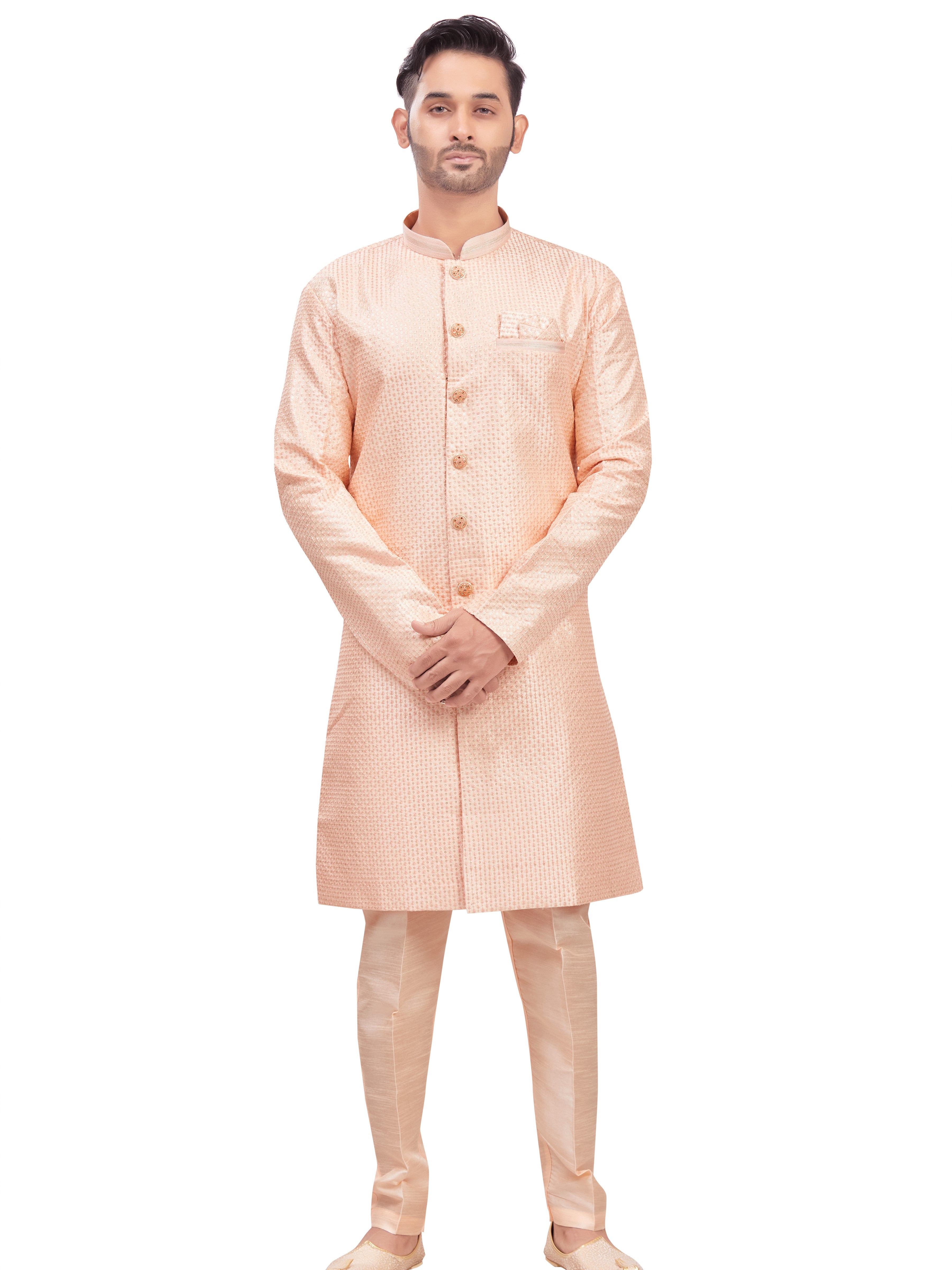 Mens Tiki Resham Embroidered Work Kurta Set - Roop Darshan