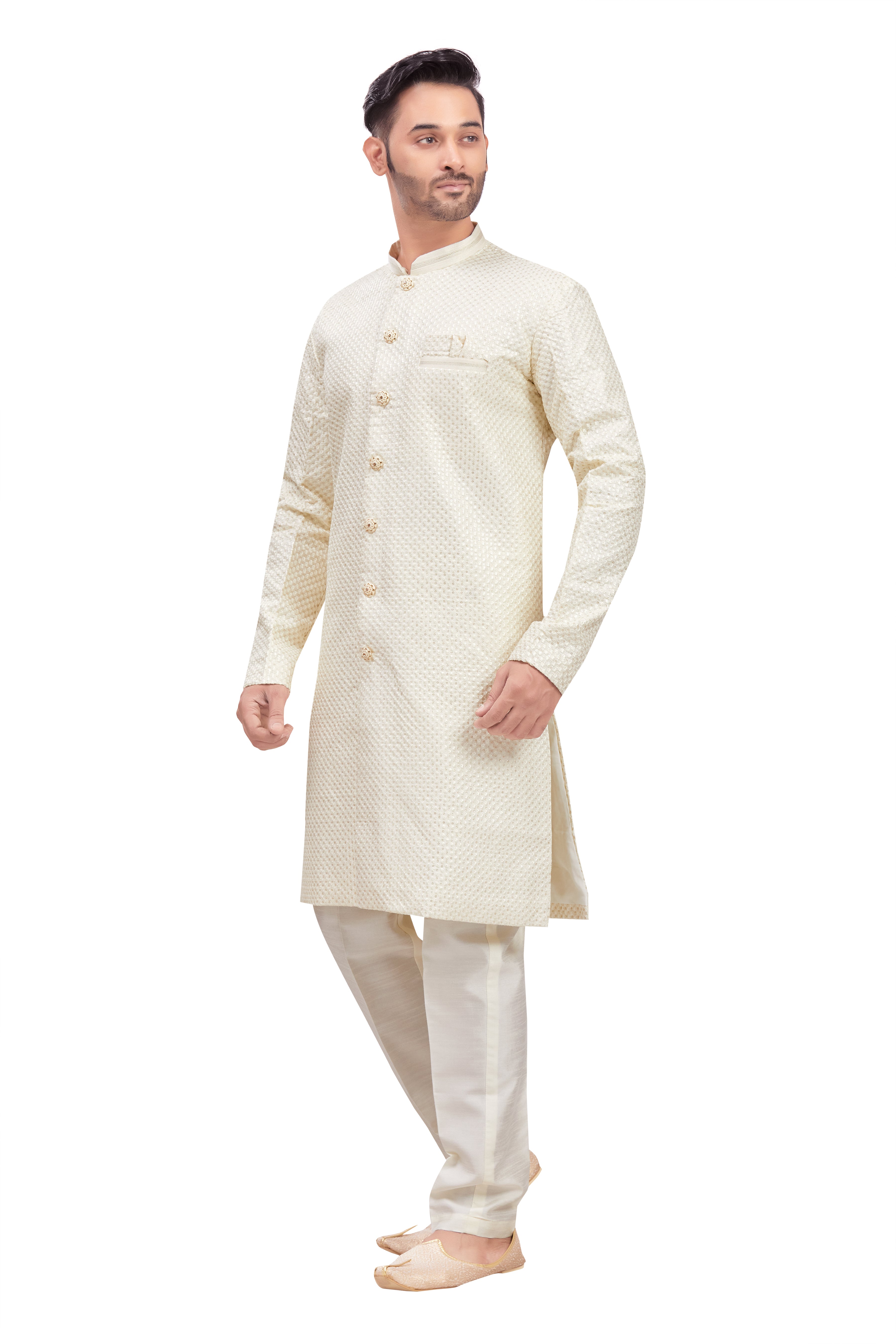 Mens Tiki Resham Embroidered Work Kurta Set - Roop Darshan