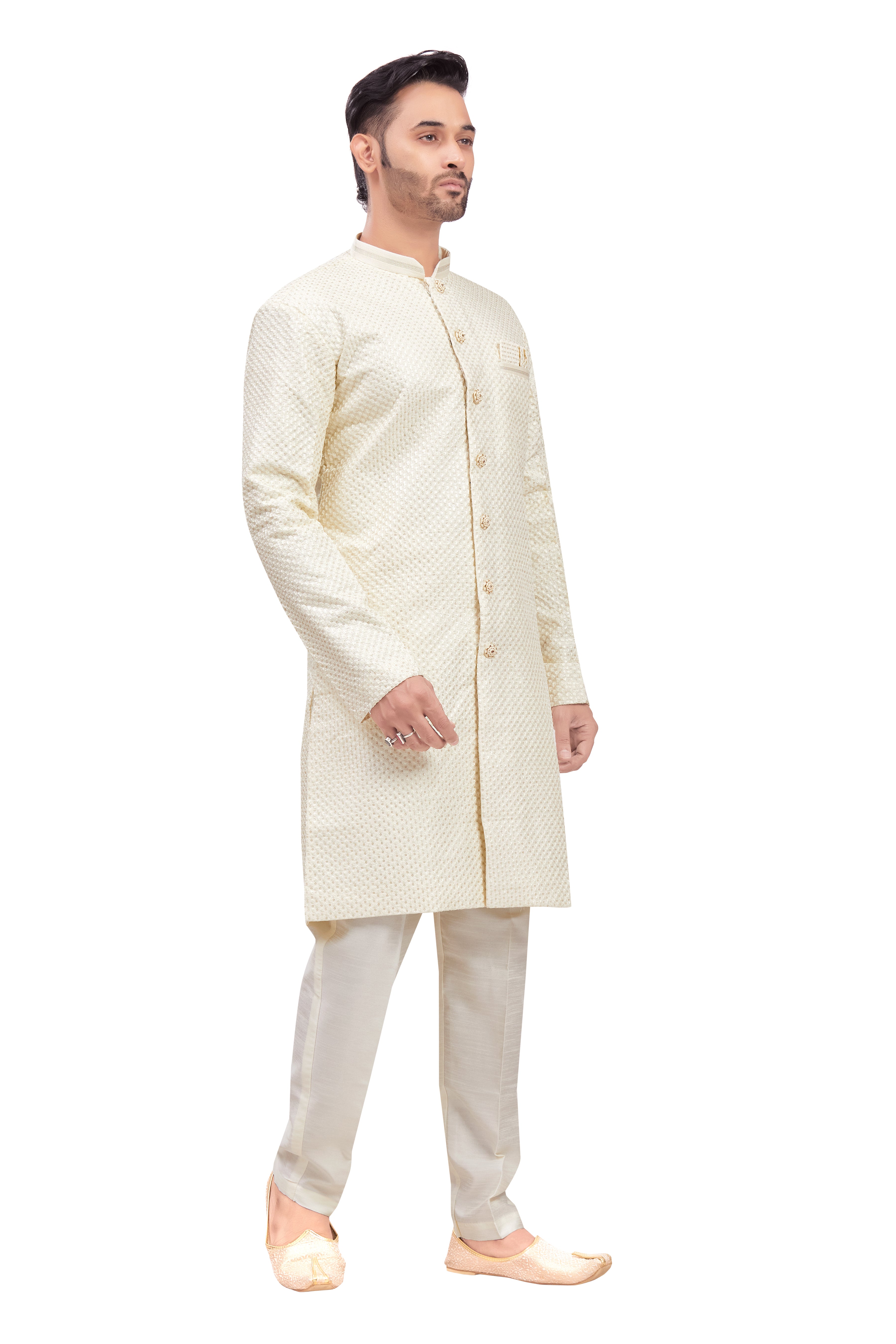 Mens Tiki Resham Embroidered Work Kurta Set - Roop Darshan
