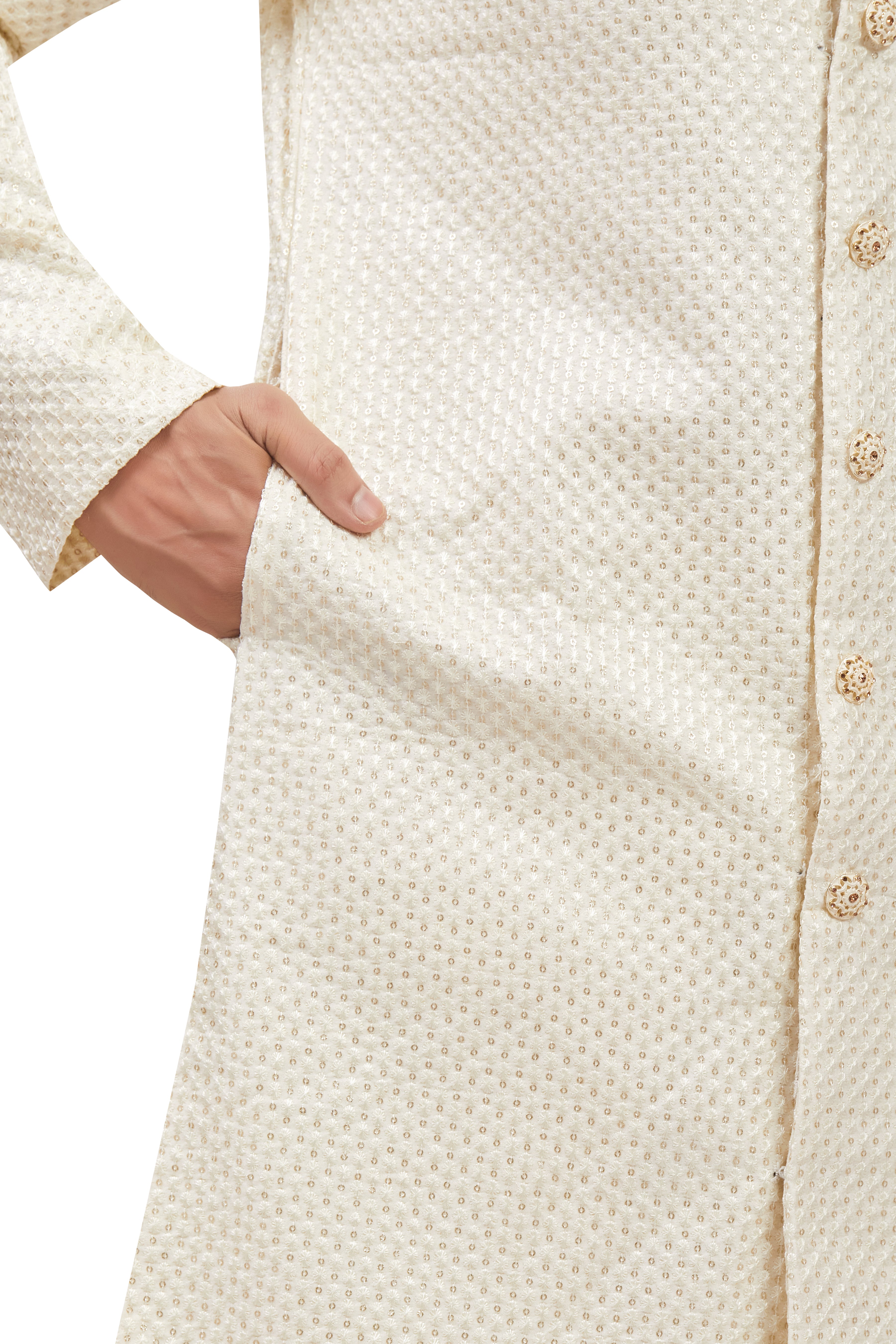 Mens Tiki Resham Embroidered Work Kurta Set - Roop Darshan