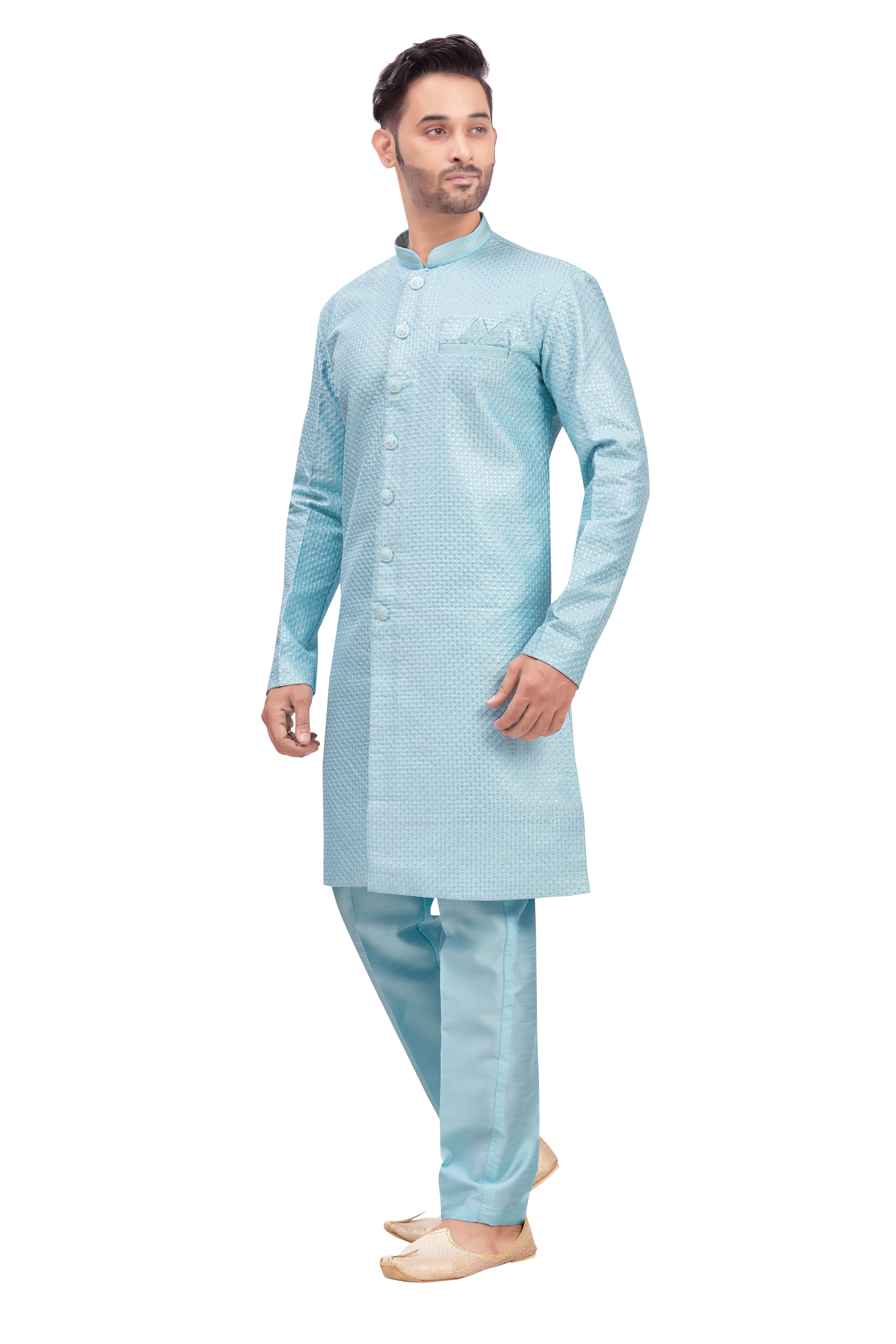 Mens Tiki Resham Embroidered Work Kurta Set - Roop Darshan