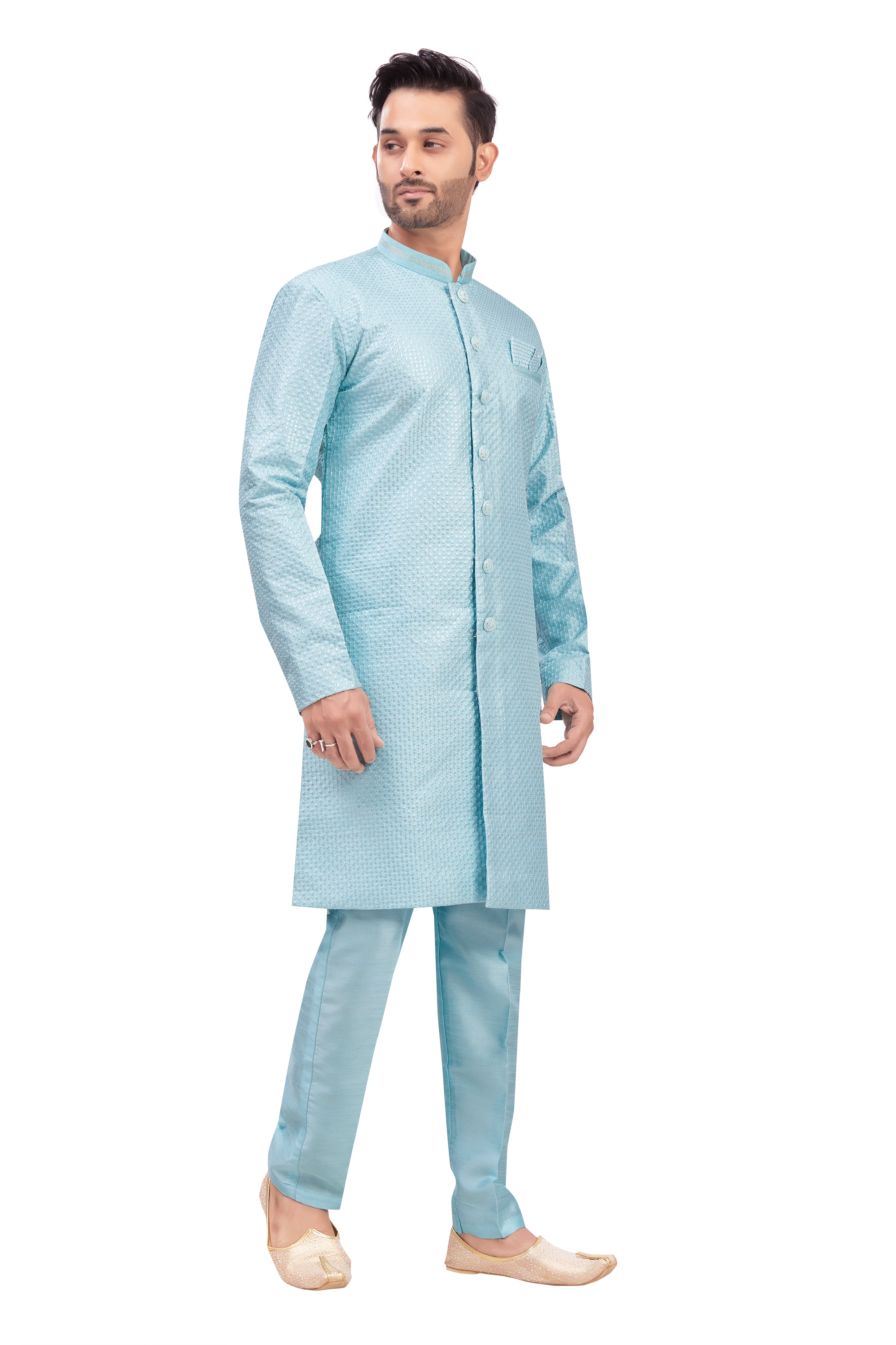 Mens Tiki Resham Embroidered Work Kurta Set - Roop Darshan