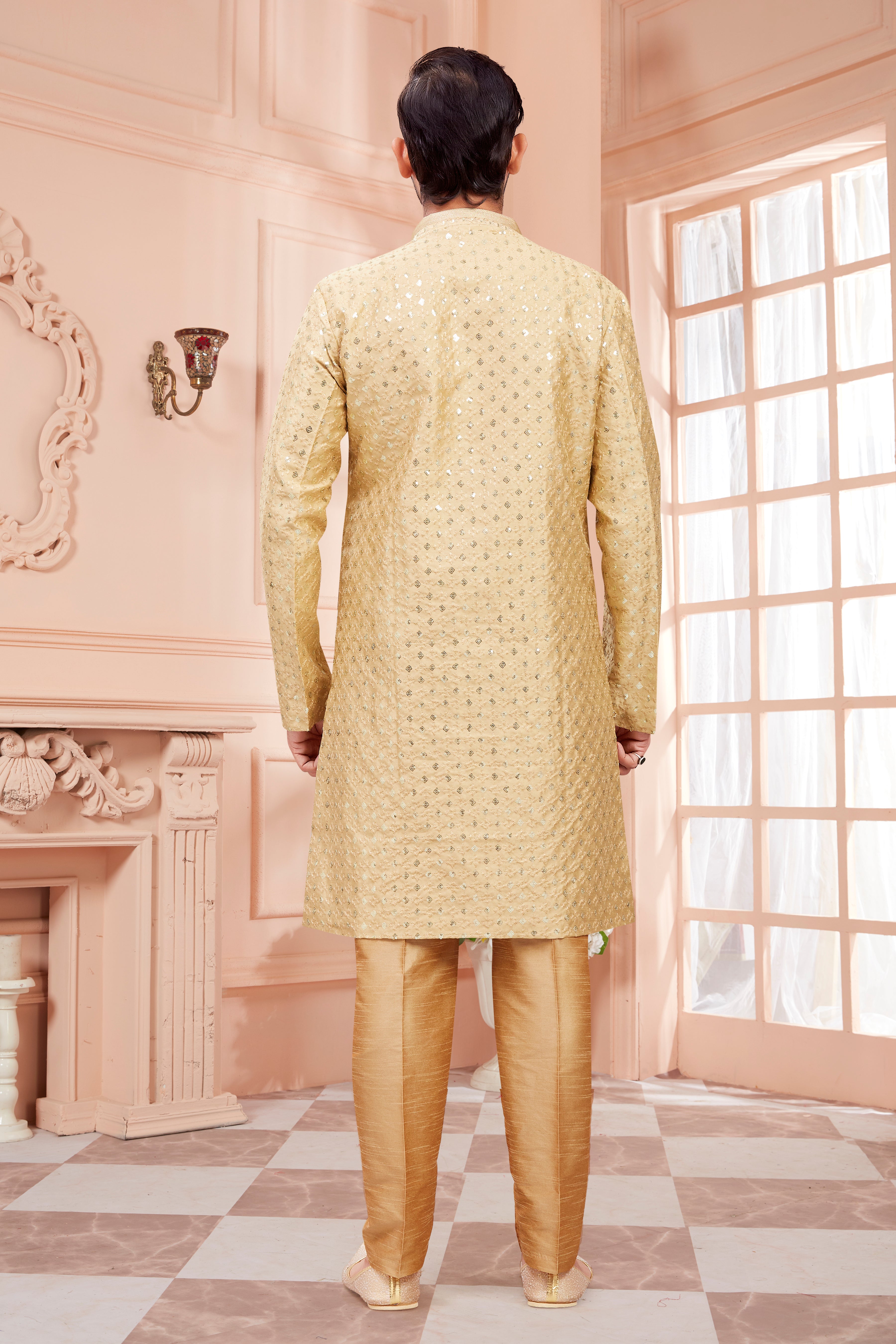 Mens Sequin Embroidered Kurta Set - Roop Darshan