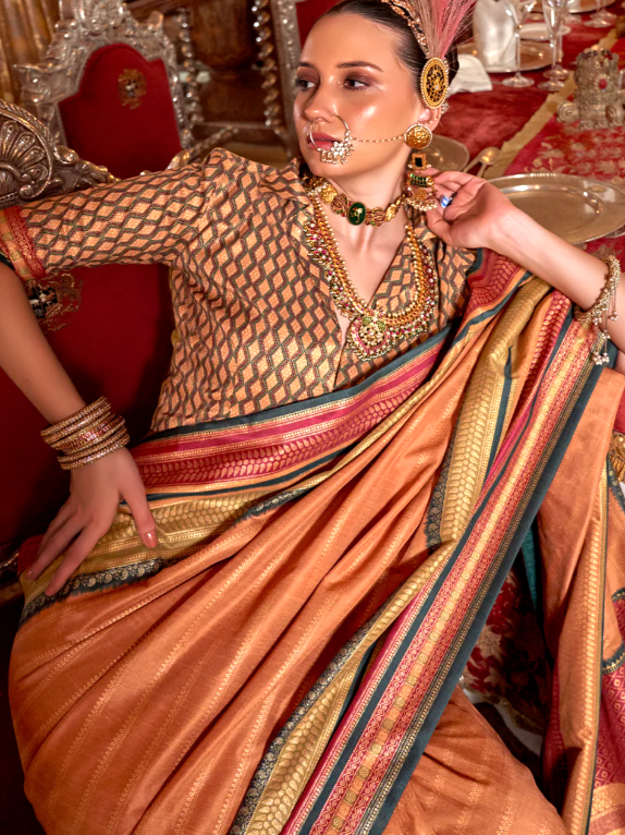 Chaitali Silk Printed Saree - Roop Darshan