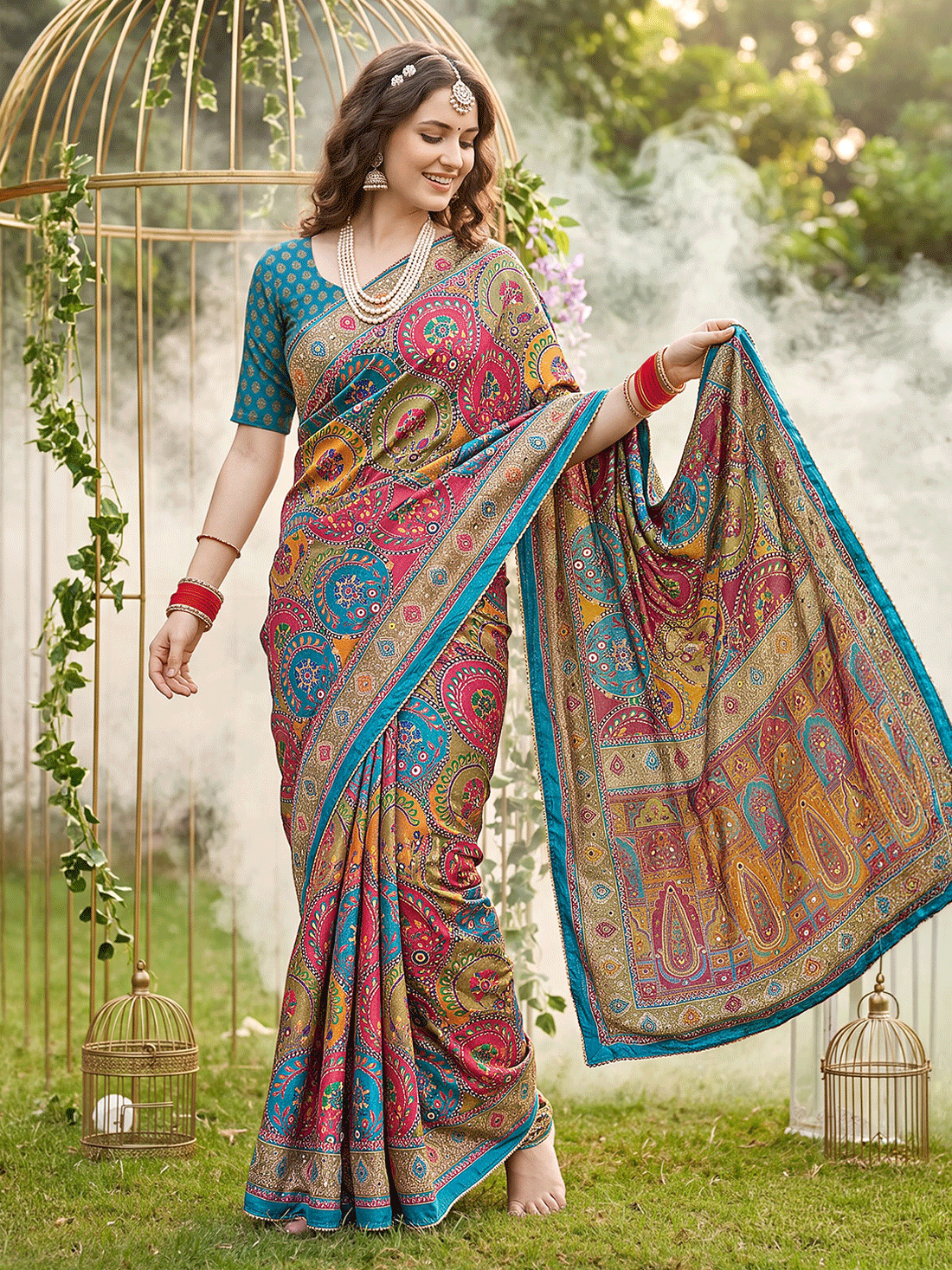 Abhisha Crepe Printed Saree