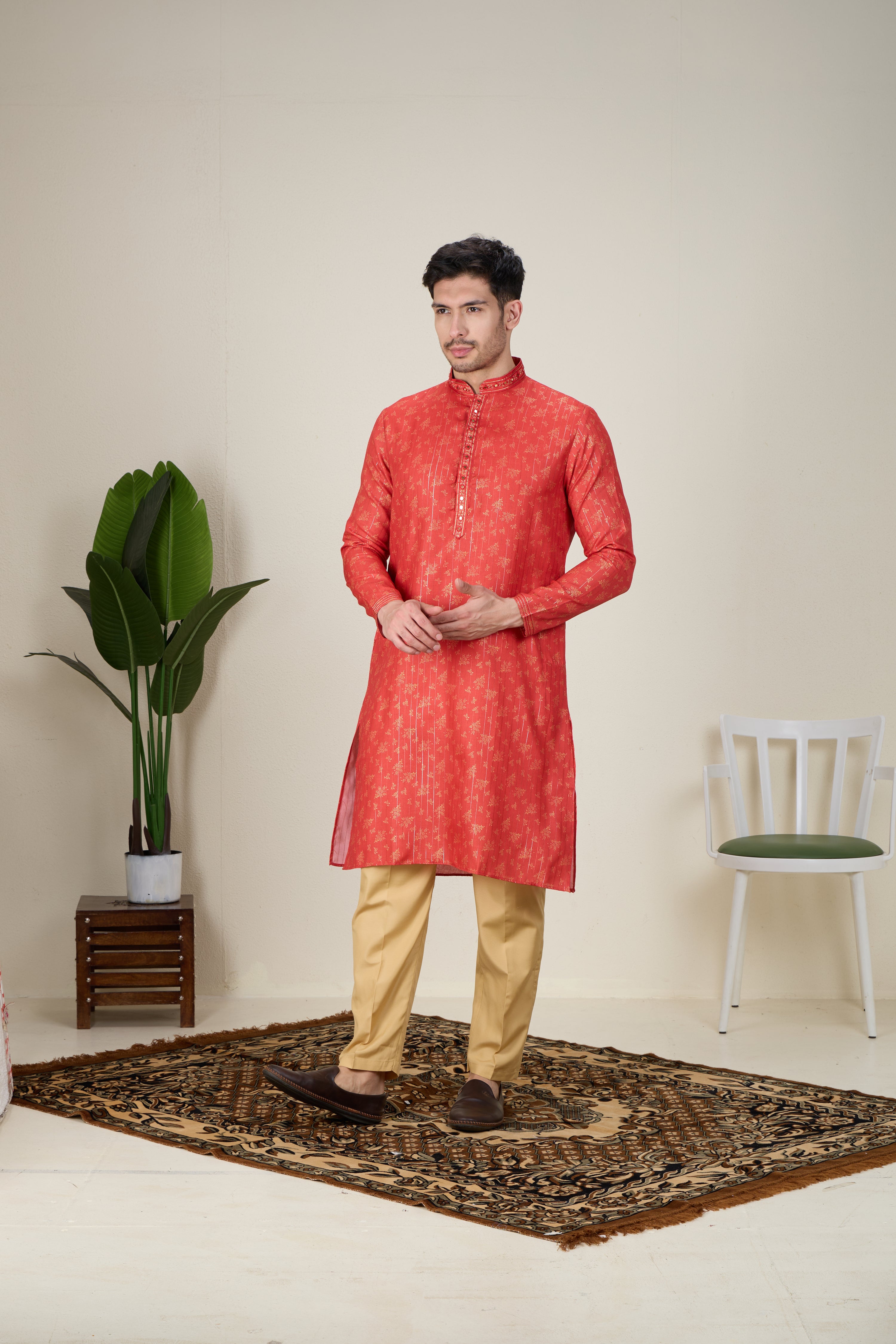 Mens Silk Kurta Set