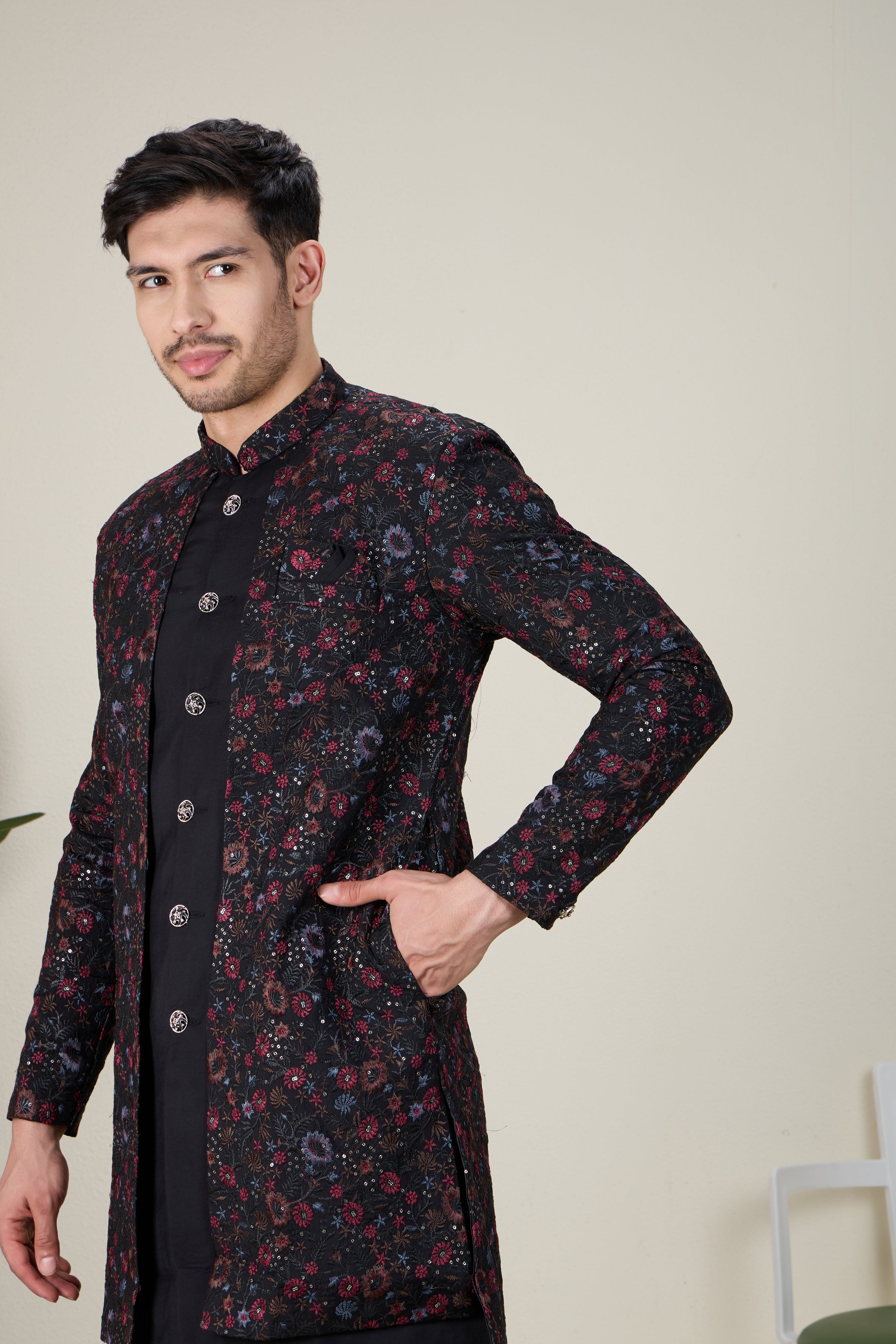 Mens Kurta Set With Jacket