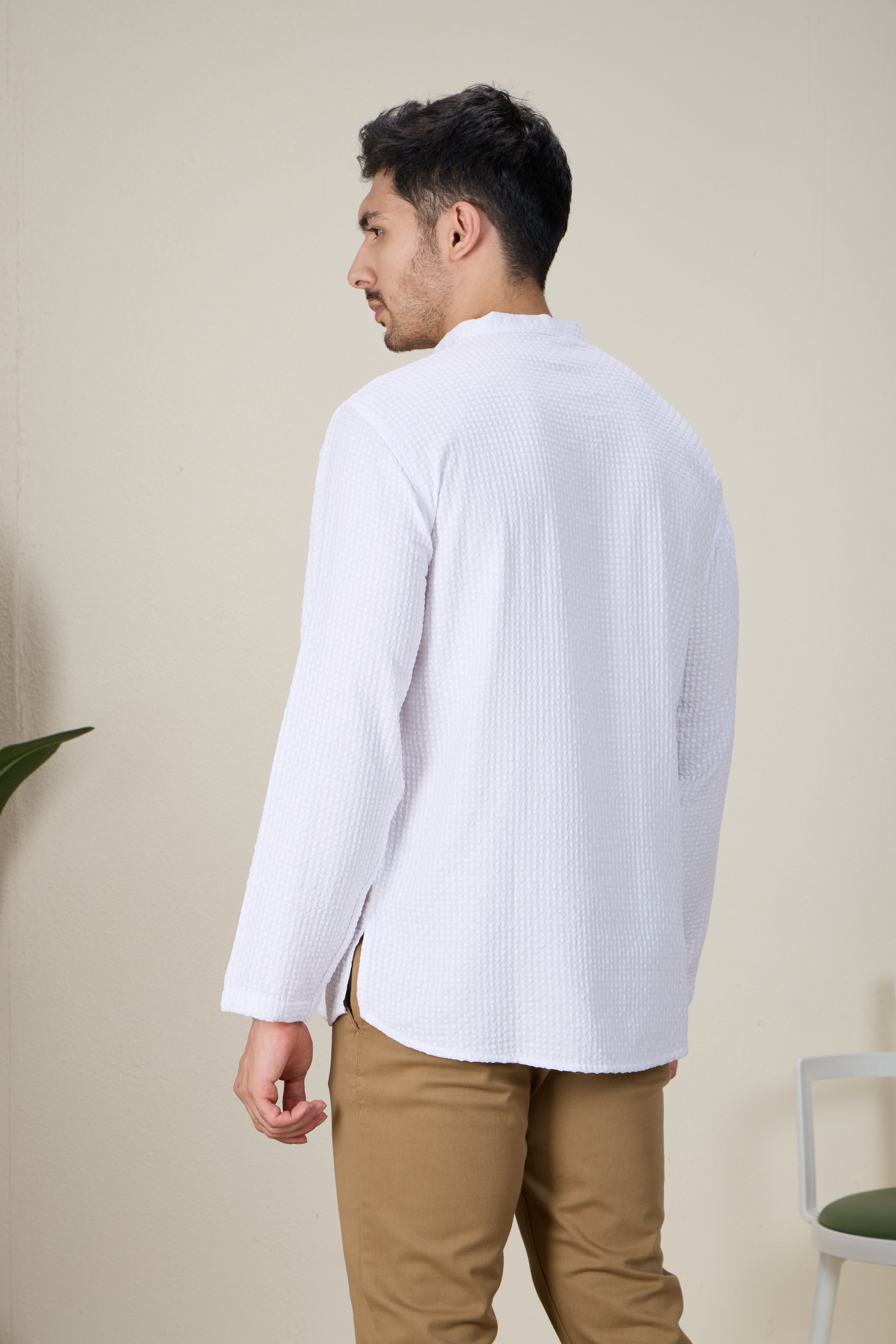 Mens Rayon Chiken-kari Work Kurta - Roop Darshan