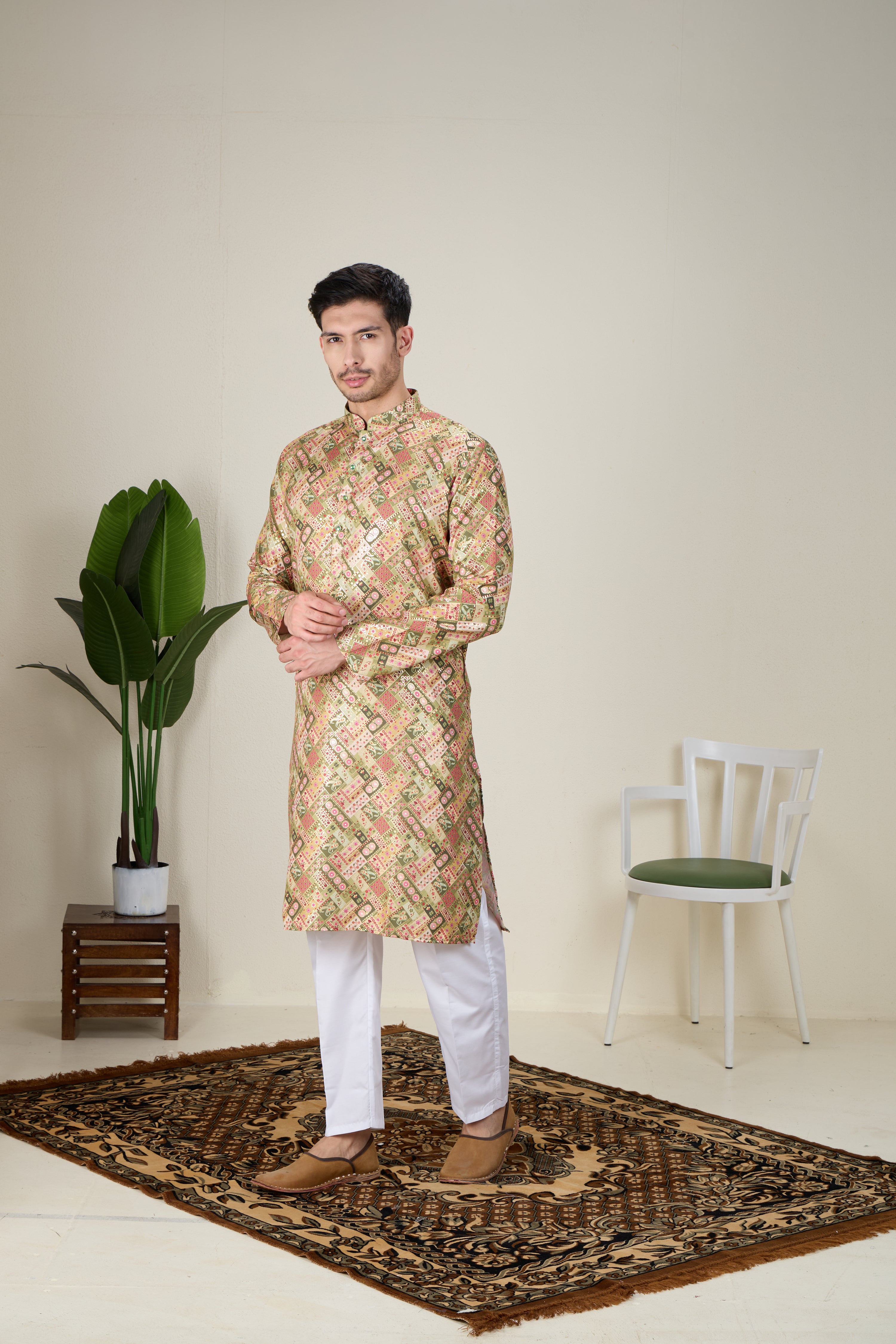 Mens Silk Kurta Set