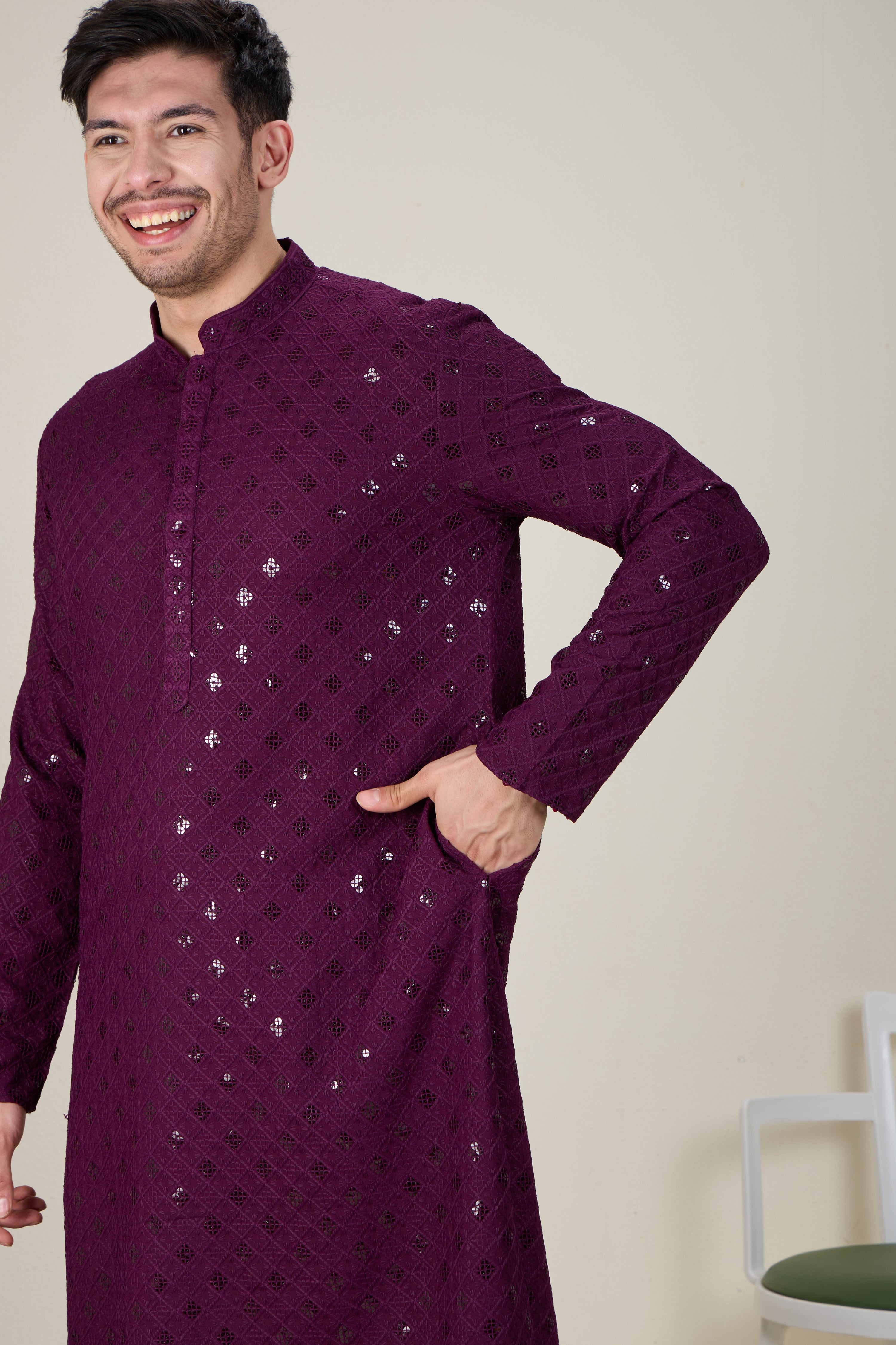 Mens Embroidered Kurta Set