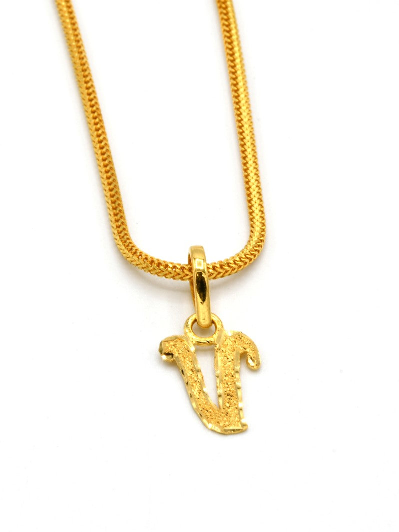 22ct Gold "V" Initial Pendant - Roop Darshan