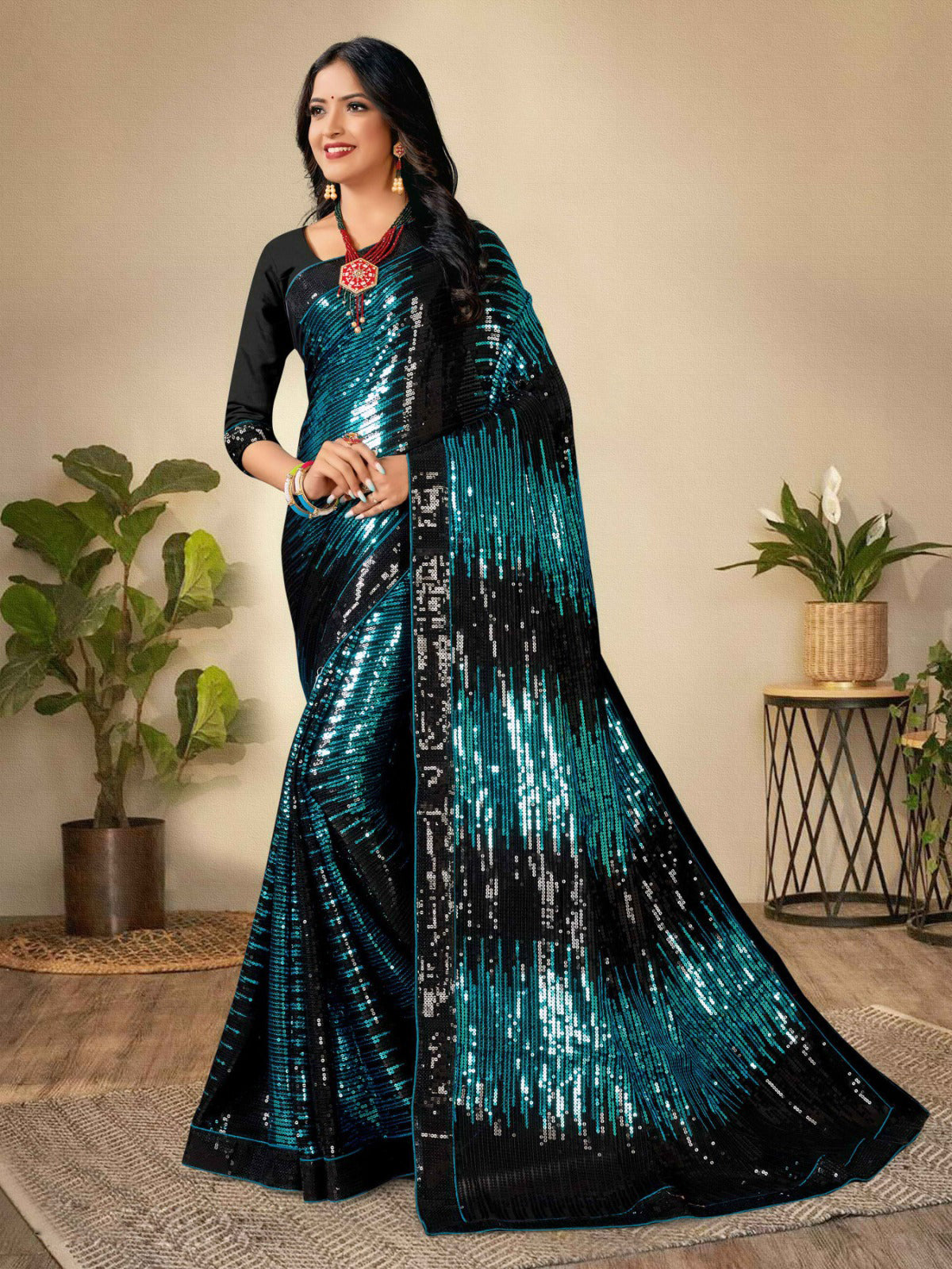 Raina Sequin Saree - Roop Darshan