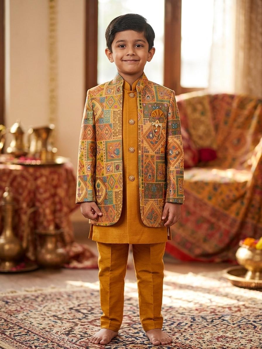 Boys Silk Indo-Western Suit