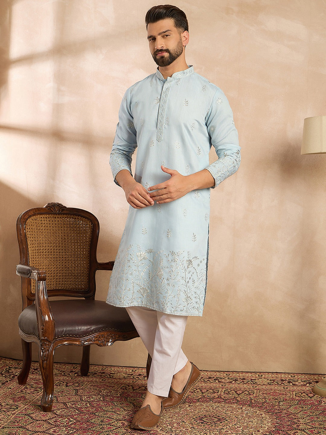 Mens Resham Work Kurta