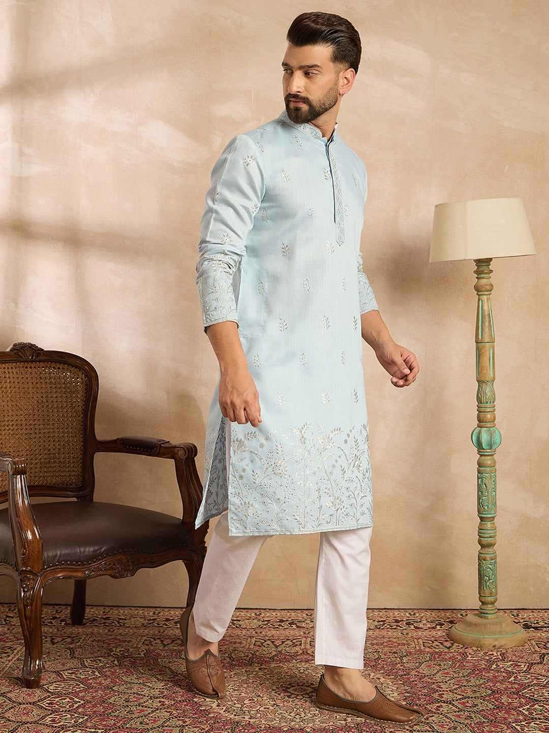 Mens Resham Work Kurta