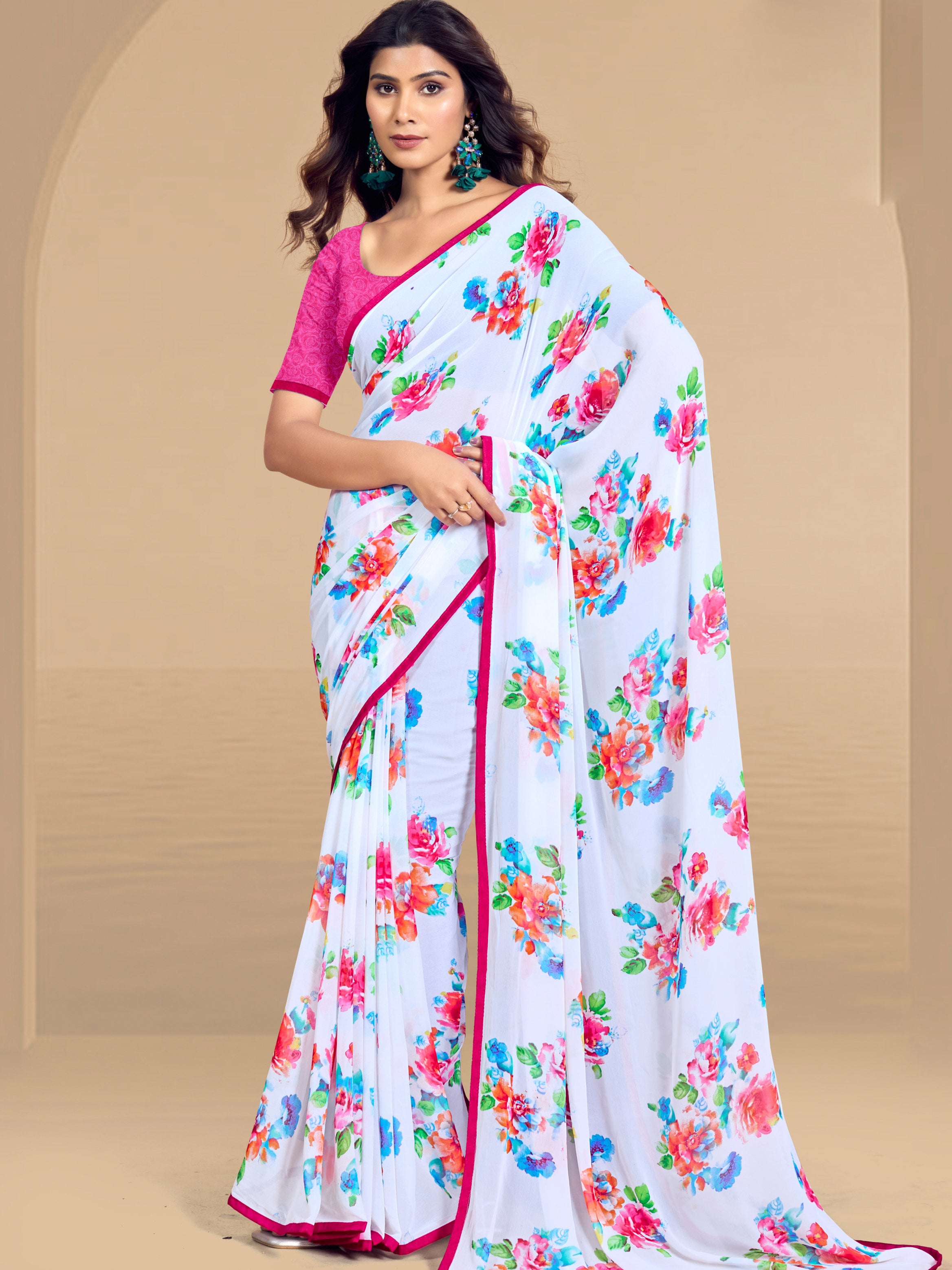 Raha Floral Saree - Roop Darshan