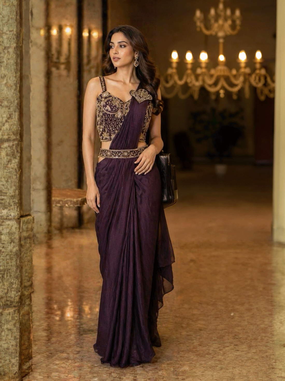 Hazel Silk Choli Saree