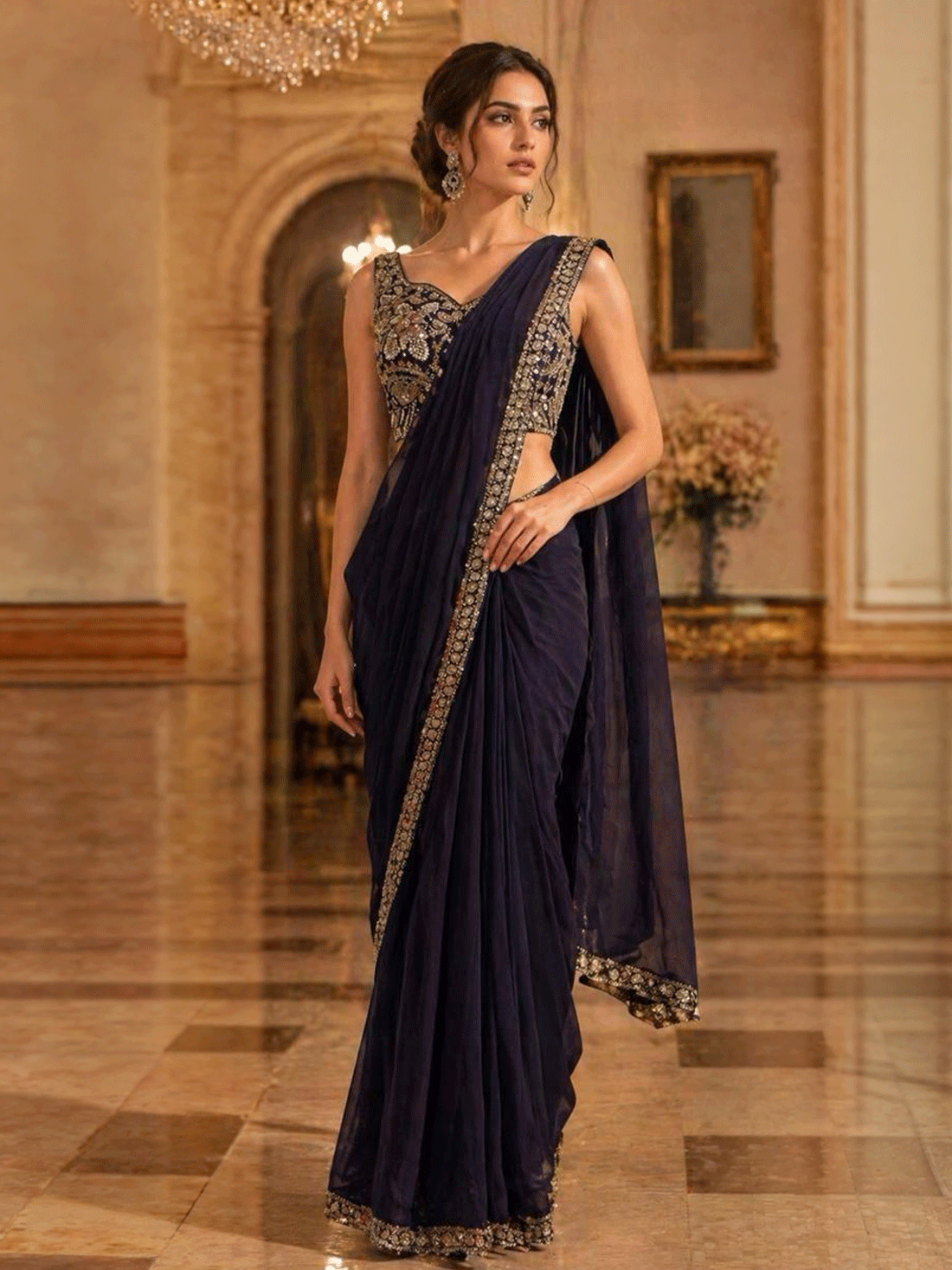 Aadhya Silk Readymade Choli Saree