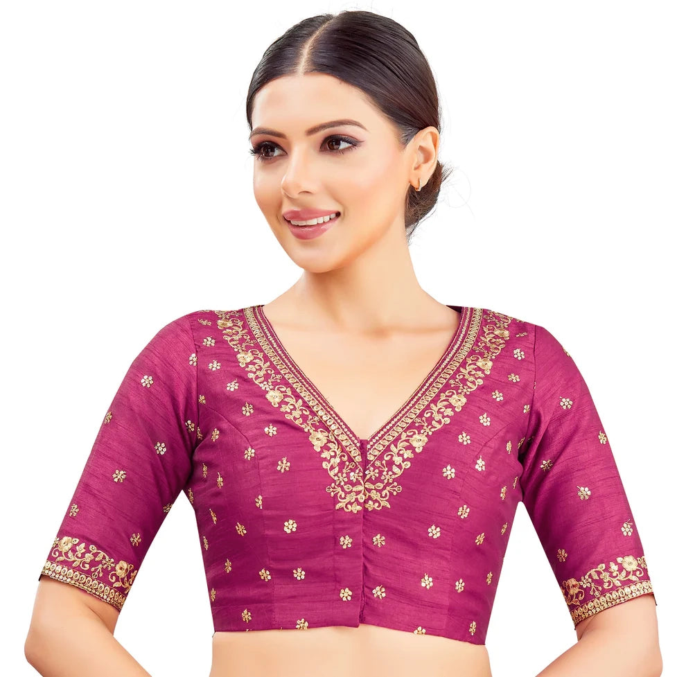 Silk Zari Tiki Work Blouse - Roop Darshan