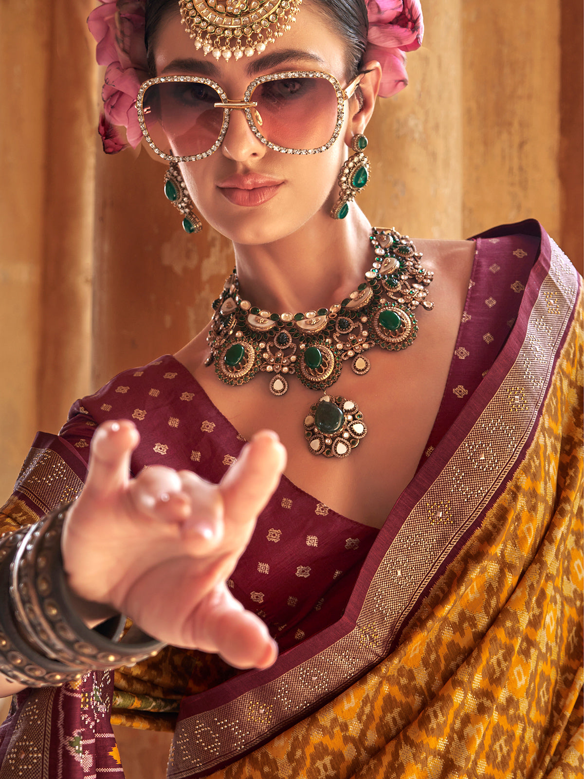 Chanda Silk Printed Saree - Roop Darshan