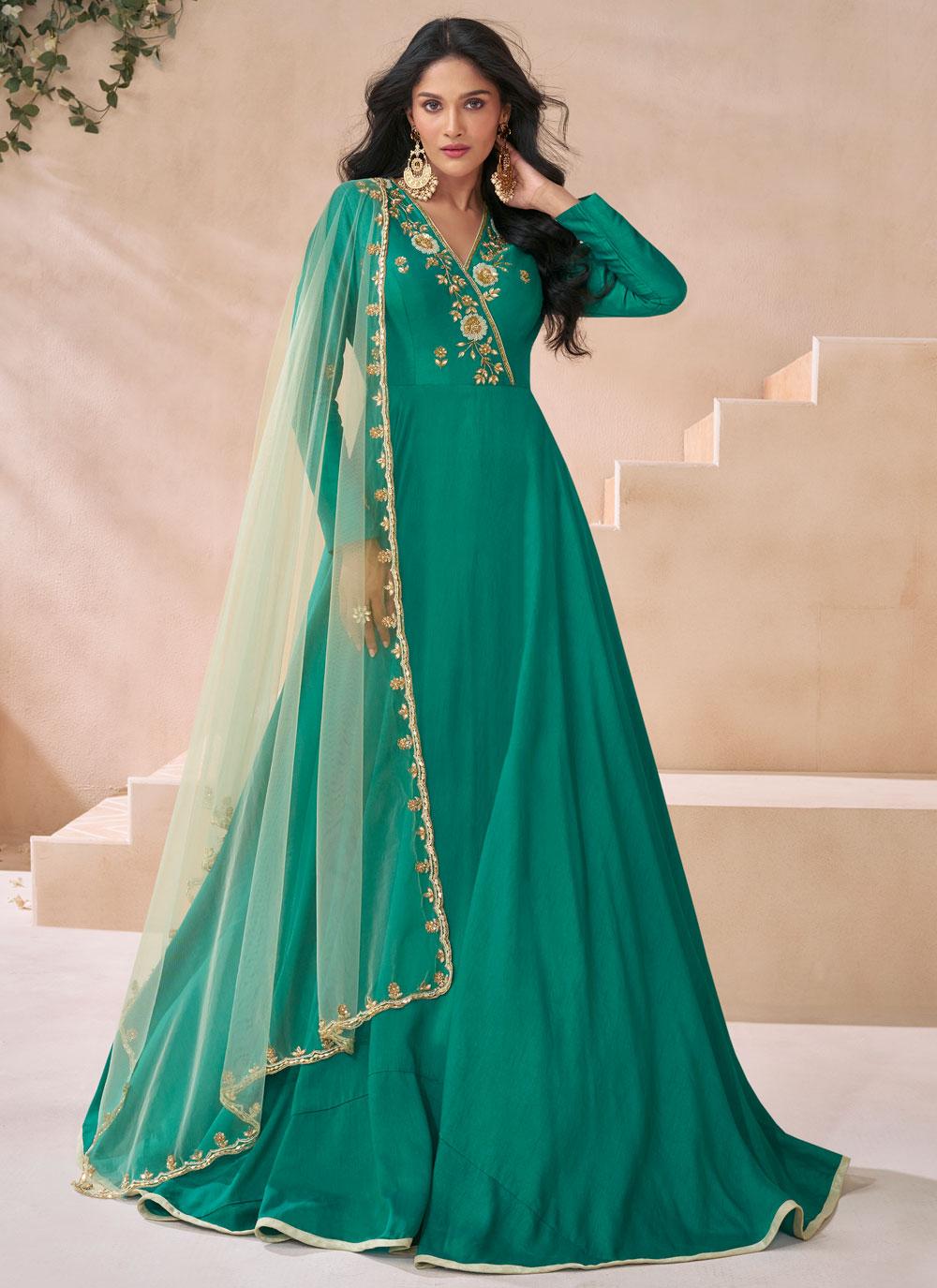 Neema Long Gown With Dupatta - Roop Darshan