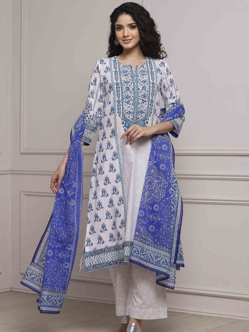 Cotton Printed Palazzo Suit - Roop Darshan